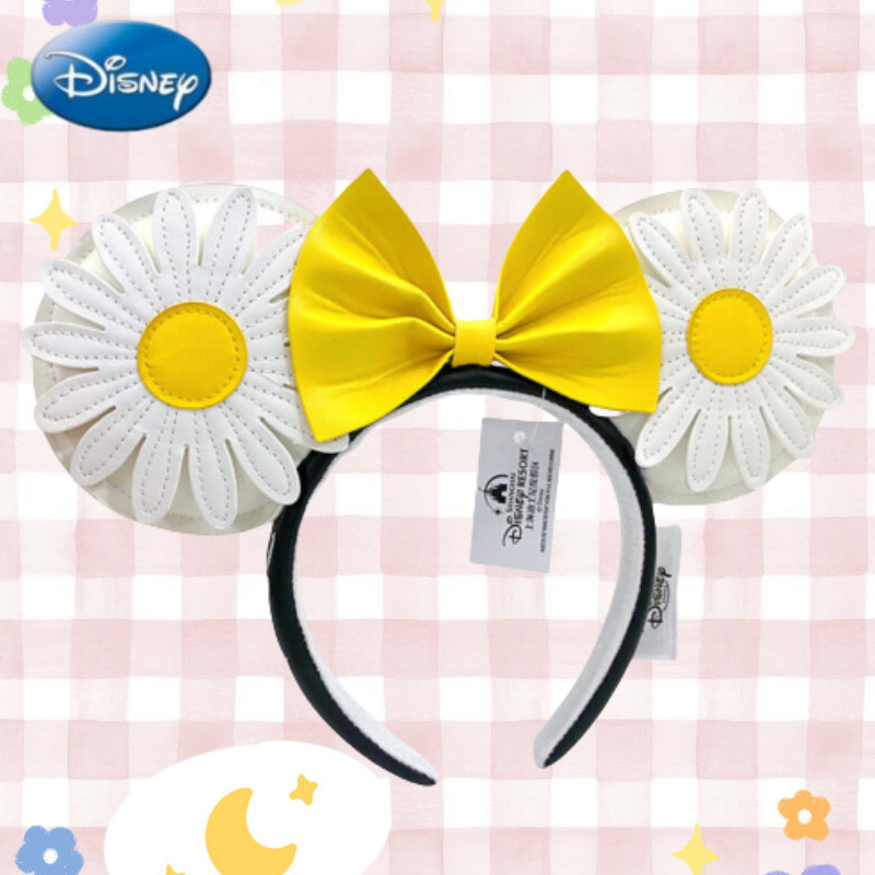 New Disney- Yellow White Daisy Flower Headband Sunflower Minnie Mouse Ears Park