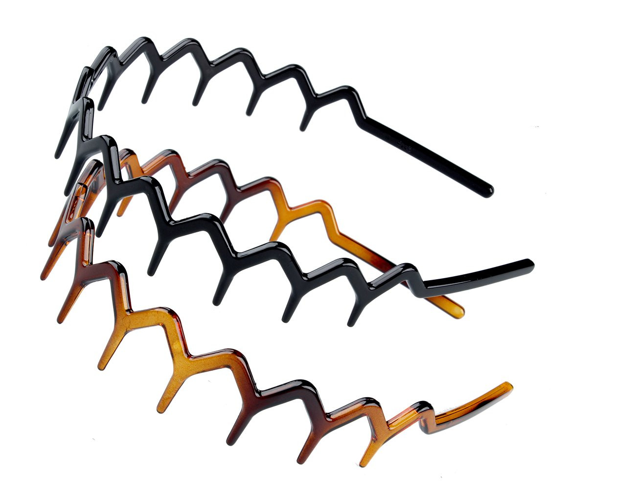 Zig Zag Headbands, Recycled Plastic Wavy Hair Band with Teeth, Headbands for Wom