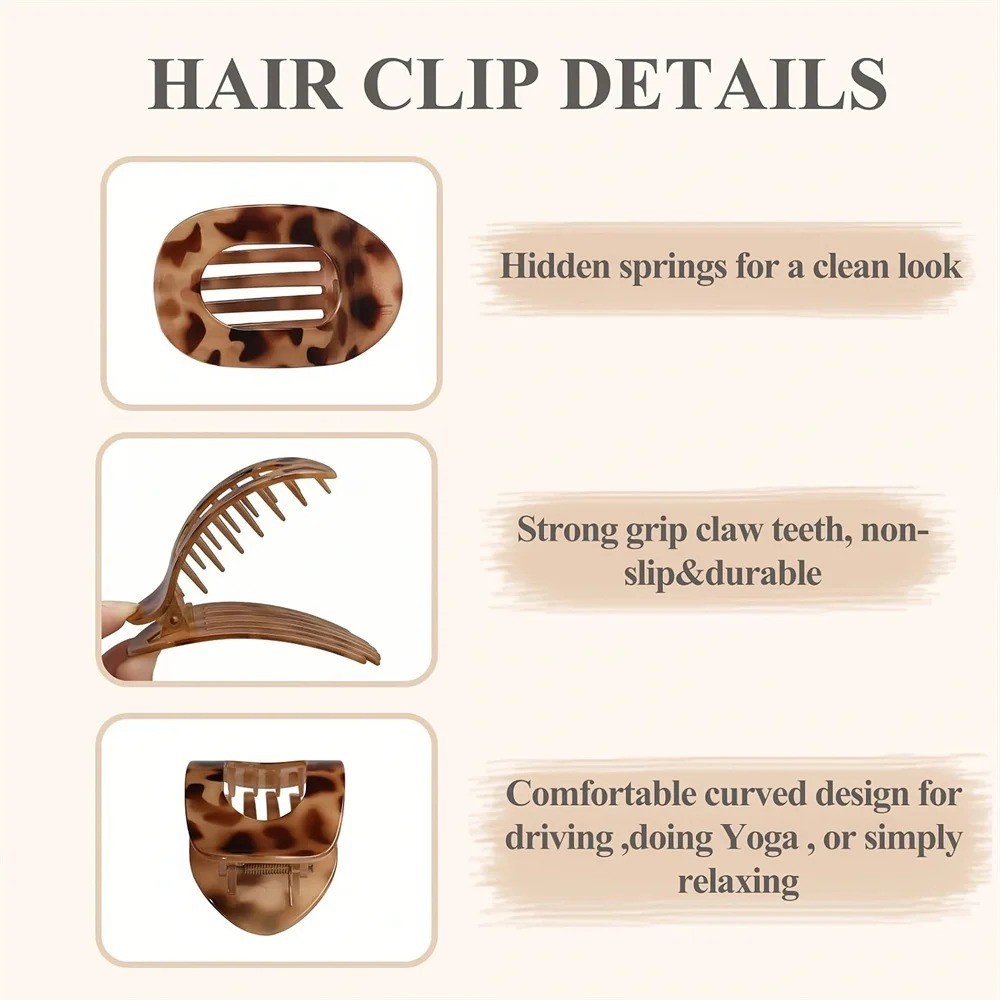 4Pcs Flat Hair Clips Matte Alligator Large Hair Claw Clips Thick Thin Hair Stron