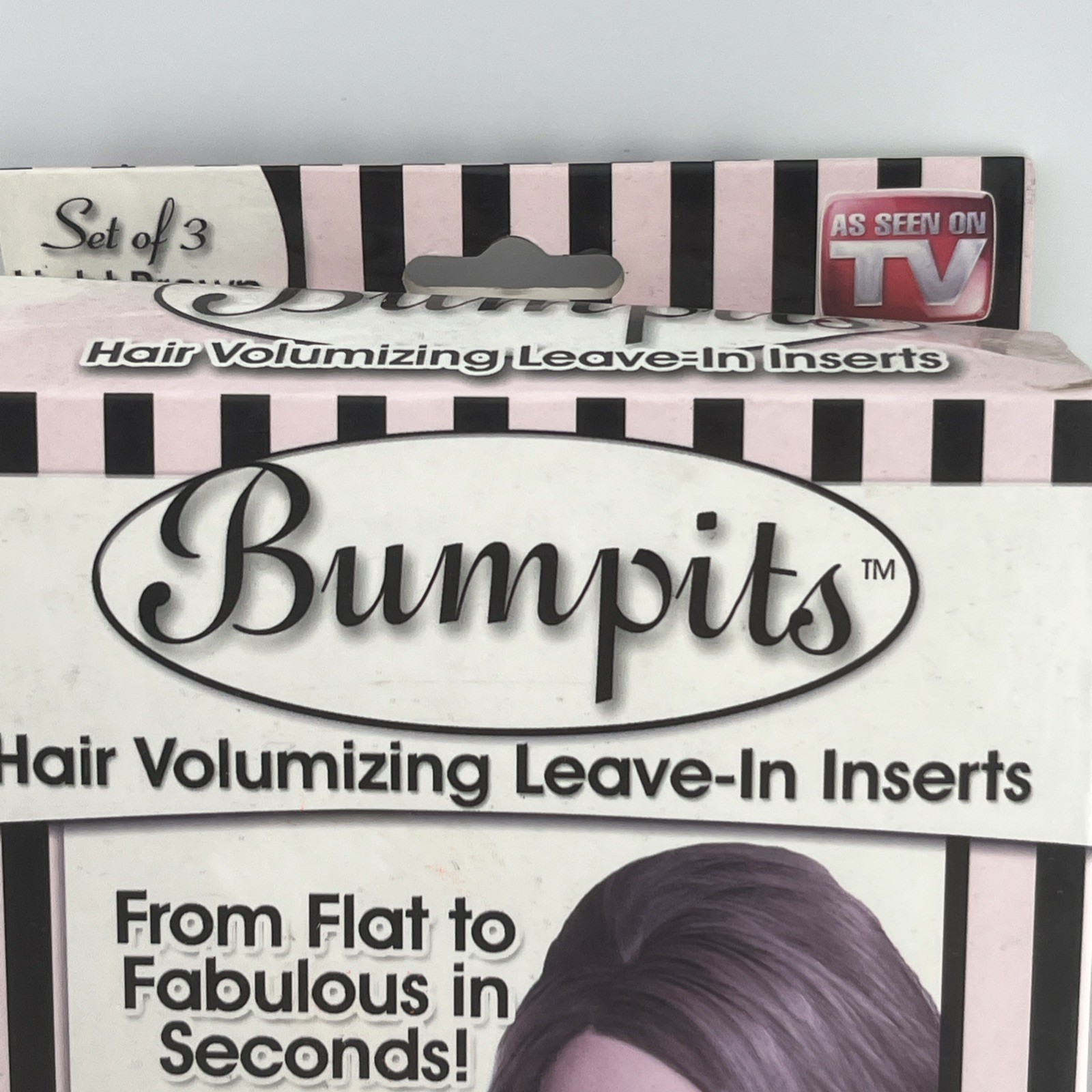 Bumpits Hair Volumizing Leave-in Inserts Set Of 3 Comb Light Brown New Free Ship