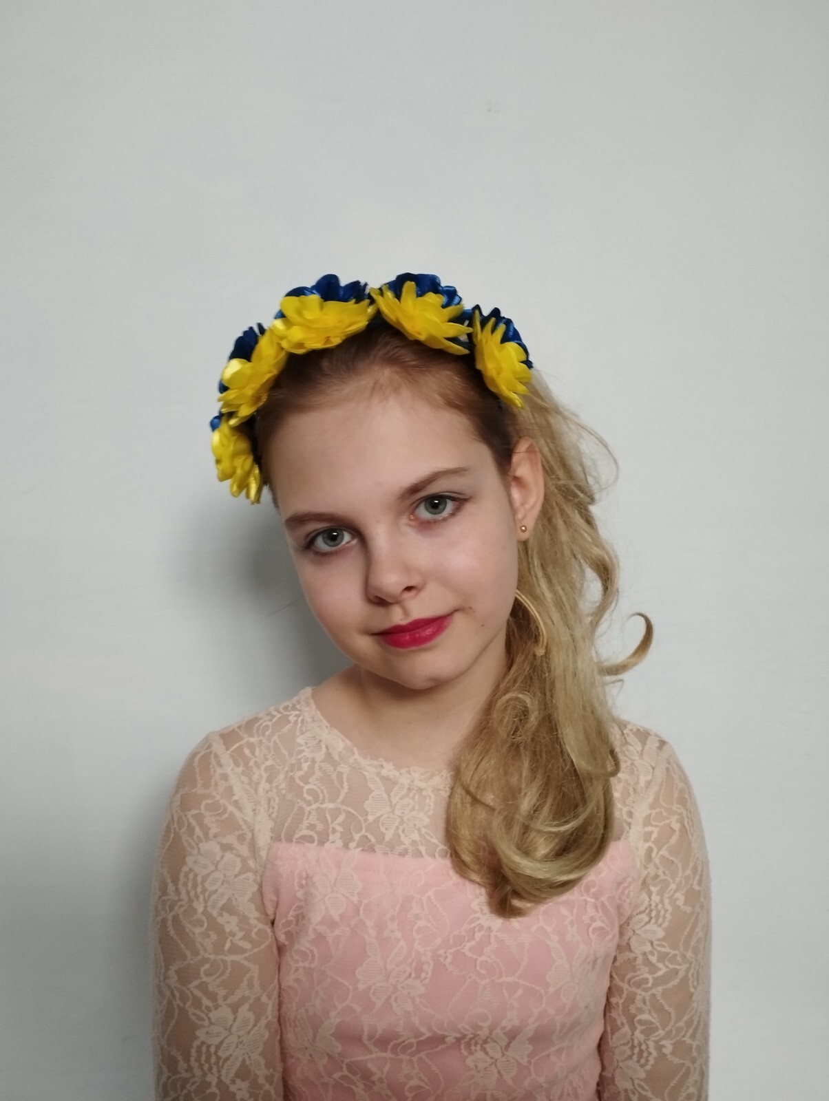 Ukrainian Yellow Blue Flower Hair Hoop Ukrainian flower crown Headband