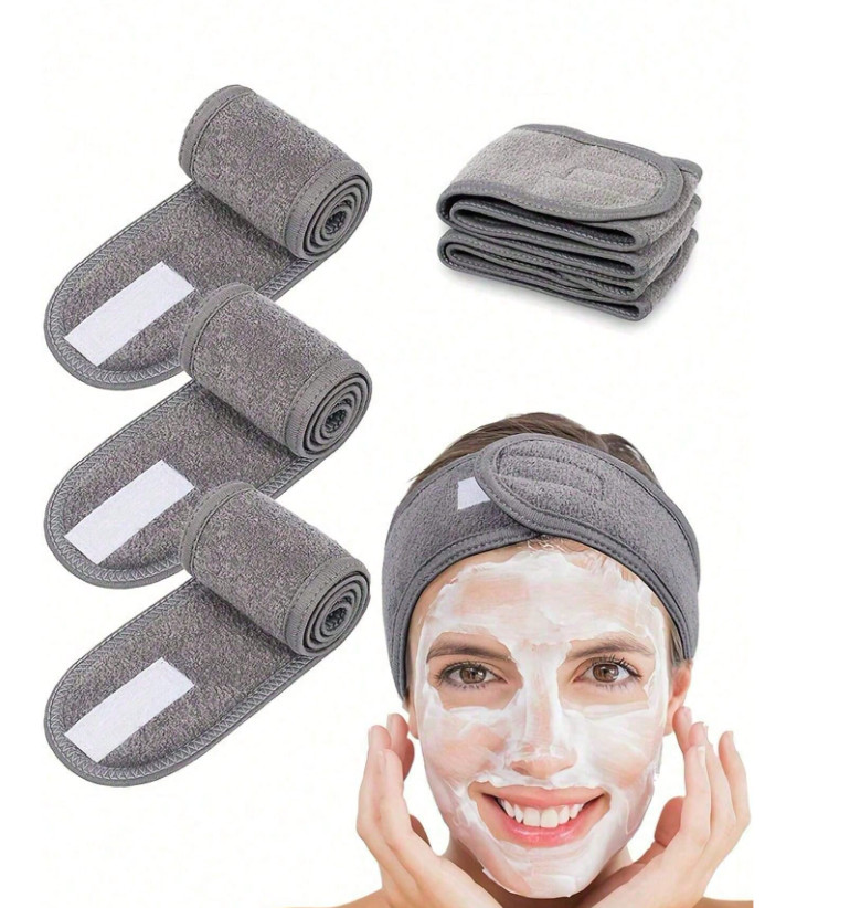 1pc Adjustable Non-Slip Spa Headband – Soft Wide Band for Makeup & Skincare – V2
