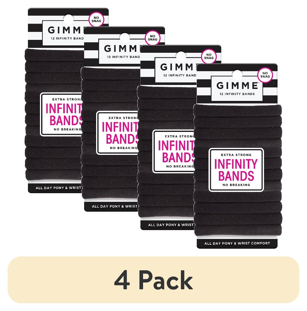 (4 pack) Seamless Hair Ties for Medium Fit Hair, Microfiber, Black, 12 Count