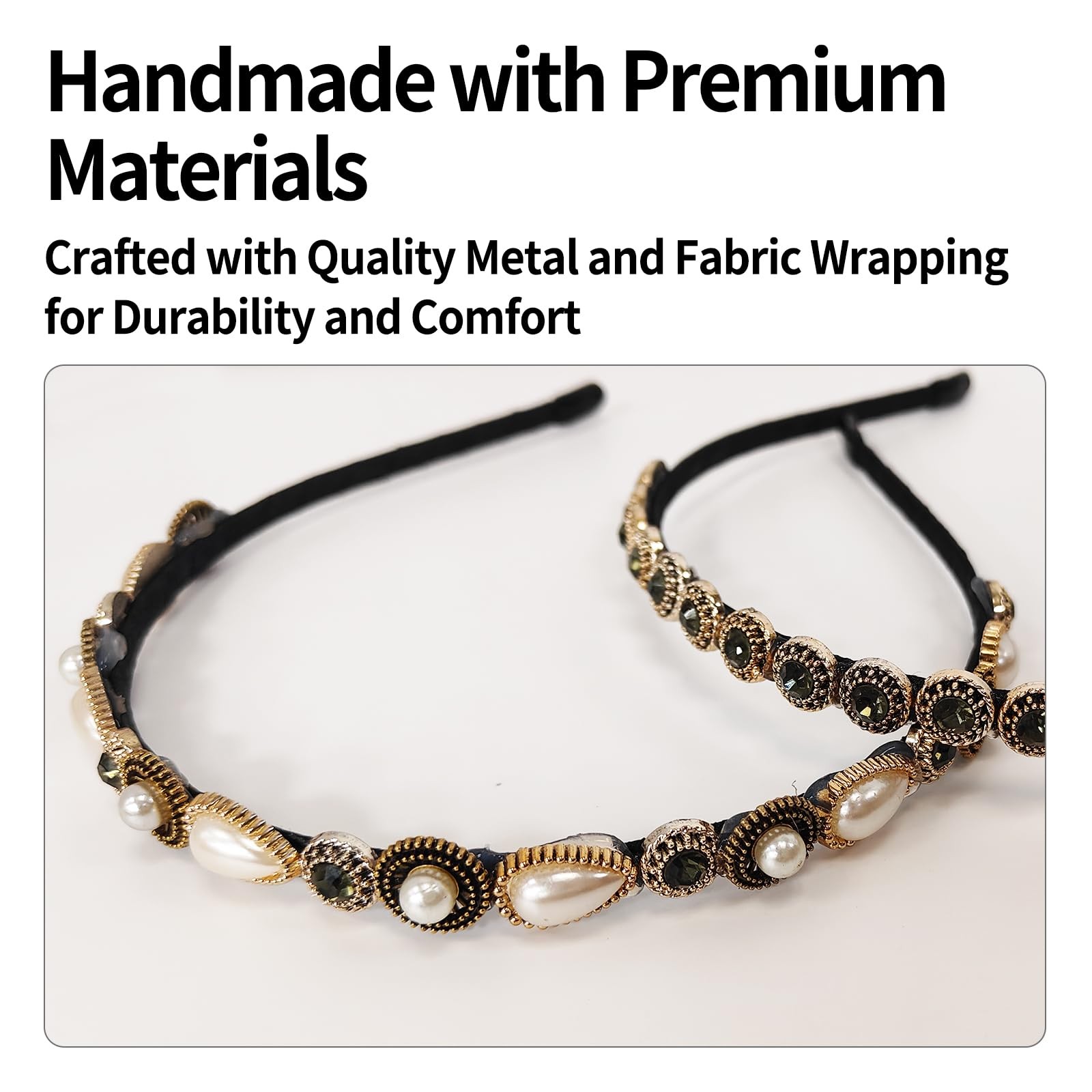 2 Pcs Vintage Headband for Decorative Baroque Renaissance Headdress Thin Medi…