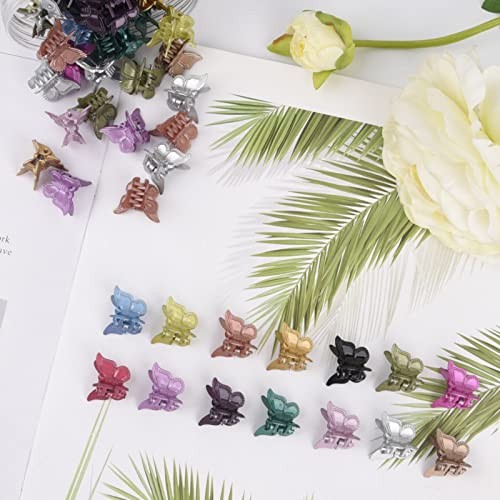 Butterfly Hair Clips Pastel Hair Clips 50 Count (Pack of 1) 14 Metallic Color