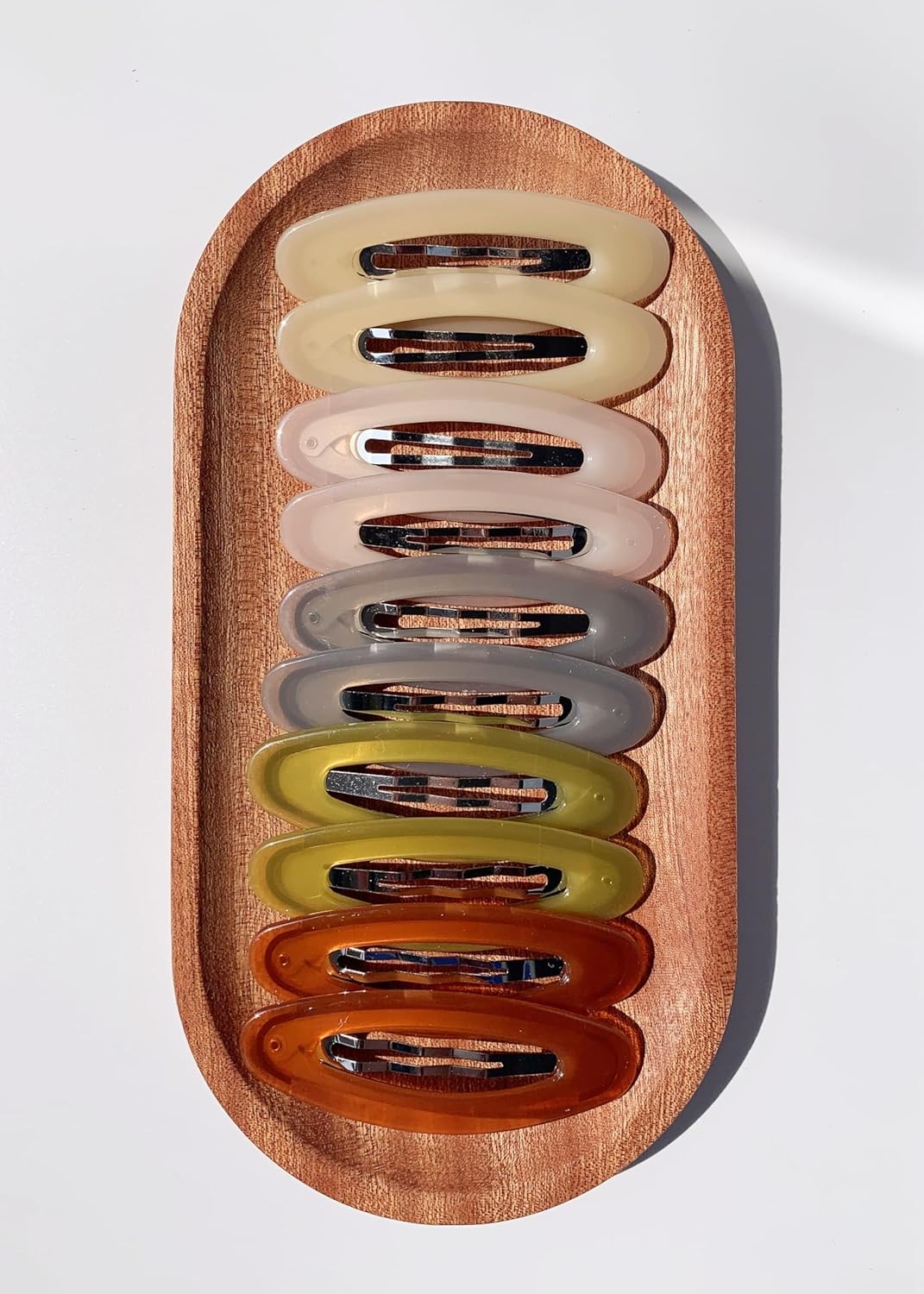 10PCS Oval Hair Clips Acrylic Resin Metal No Slip Barrettes Hair Accessories Wom