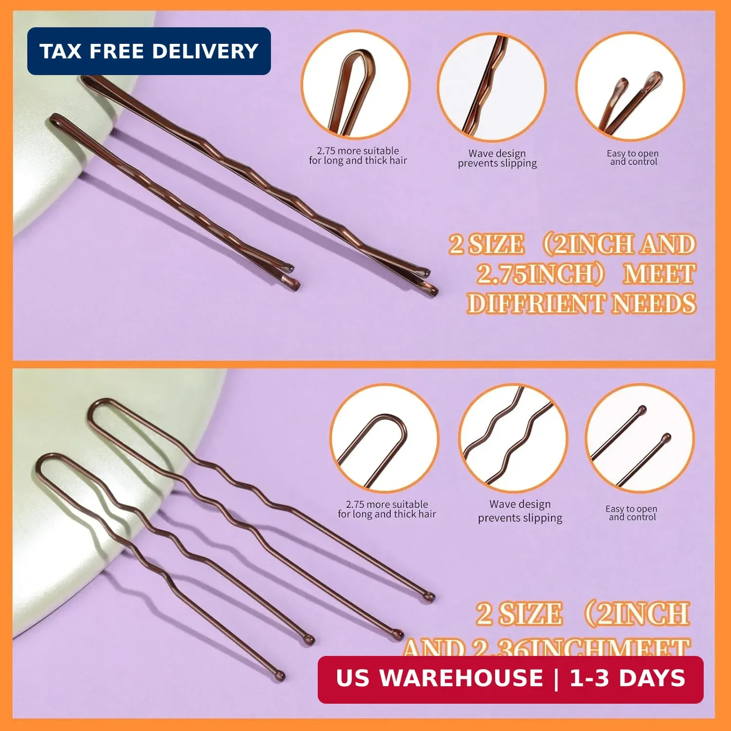 Teenitor 300pcs Bobby Pins Hair Pins Kit, 100 Hair Pin for Women 100 Bobby Pins