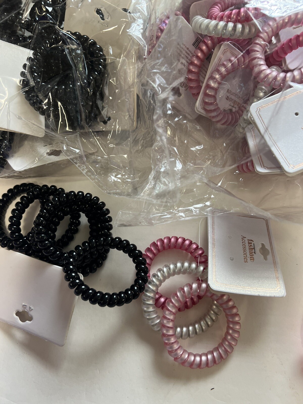 168 Hair Ties Spiral Phone Cord Coils Ponytail Holder Elastics Variety Colors
