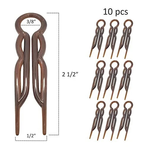 Good Hair Days Pins – Plastic, U-shaped 10 Count (Pack of 1), Crystal