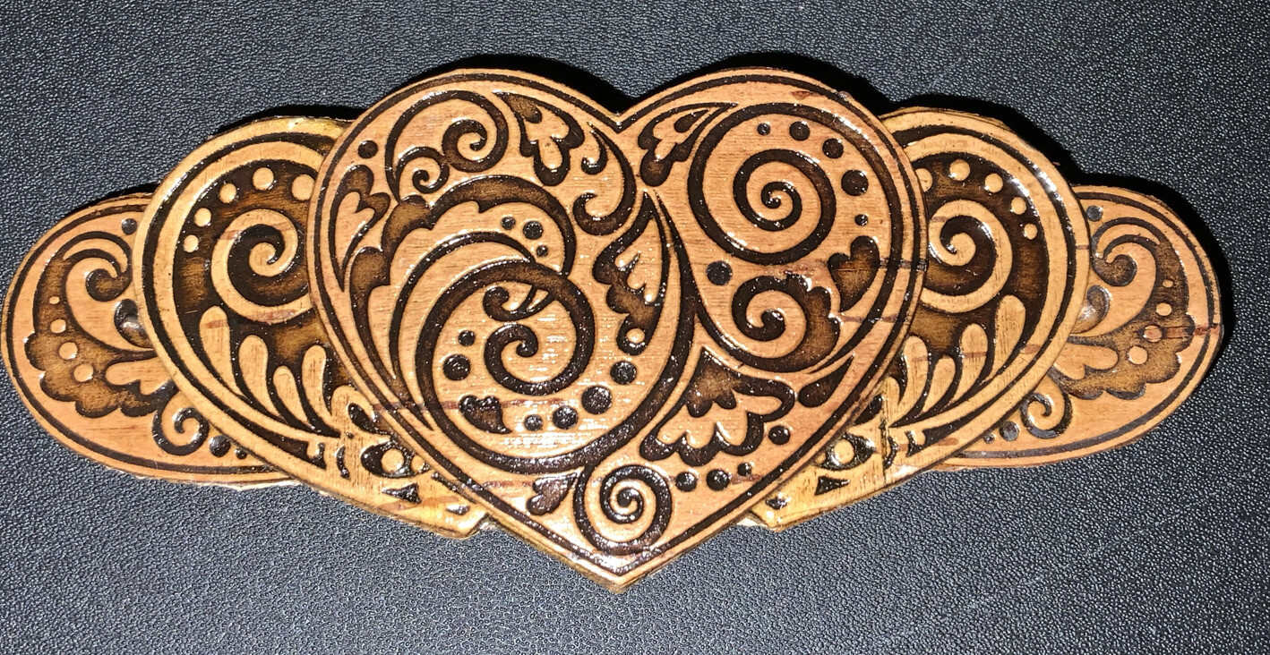 BIRCH BARK Hair Clip, Barrette, Flower, Ukrainian HANDMADE