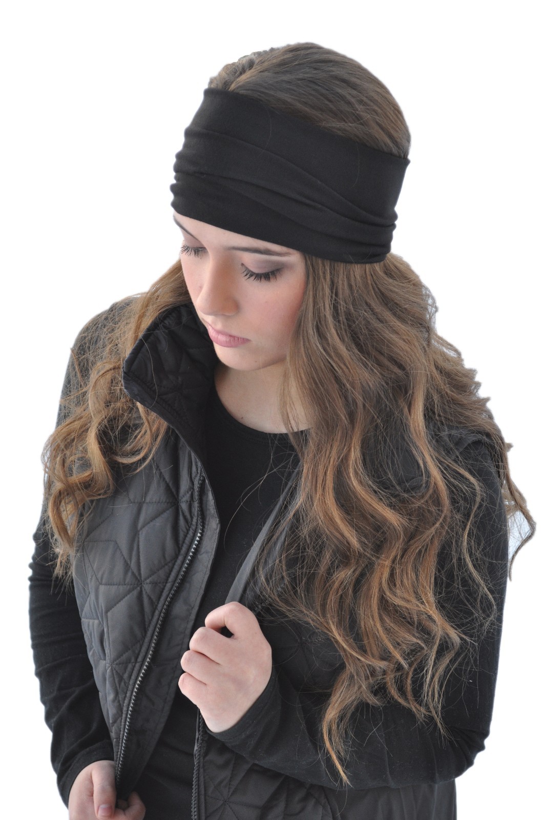 Womens Wide Headband 3 For $14.95 Stretch Girls Hair Black Gray Pink Purple