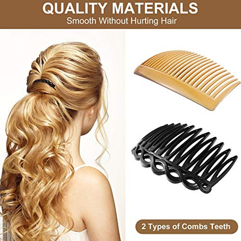 24 Pcs Women Hair Combs French Side Combs Plastic Twist Wedding Veil Clips