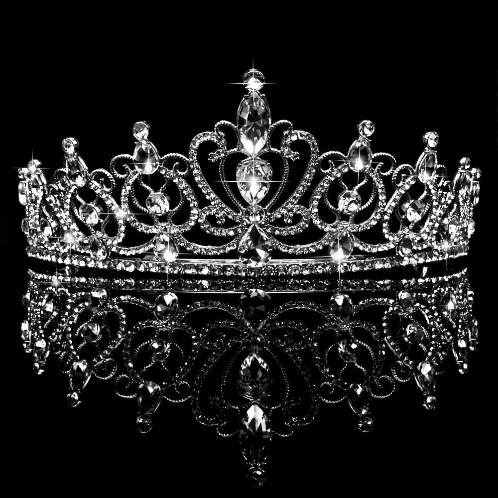 Silver Tiara for Women Girls Rhinestone Princess Queen Crowns Crystal Headban…