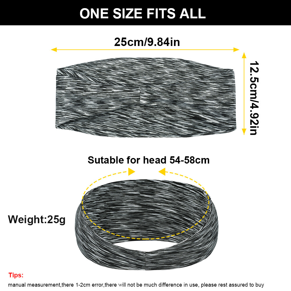 Moisture Wicking Sweatband Sports Headband Fitness Yoga Hairband Gym Head Band