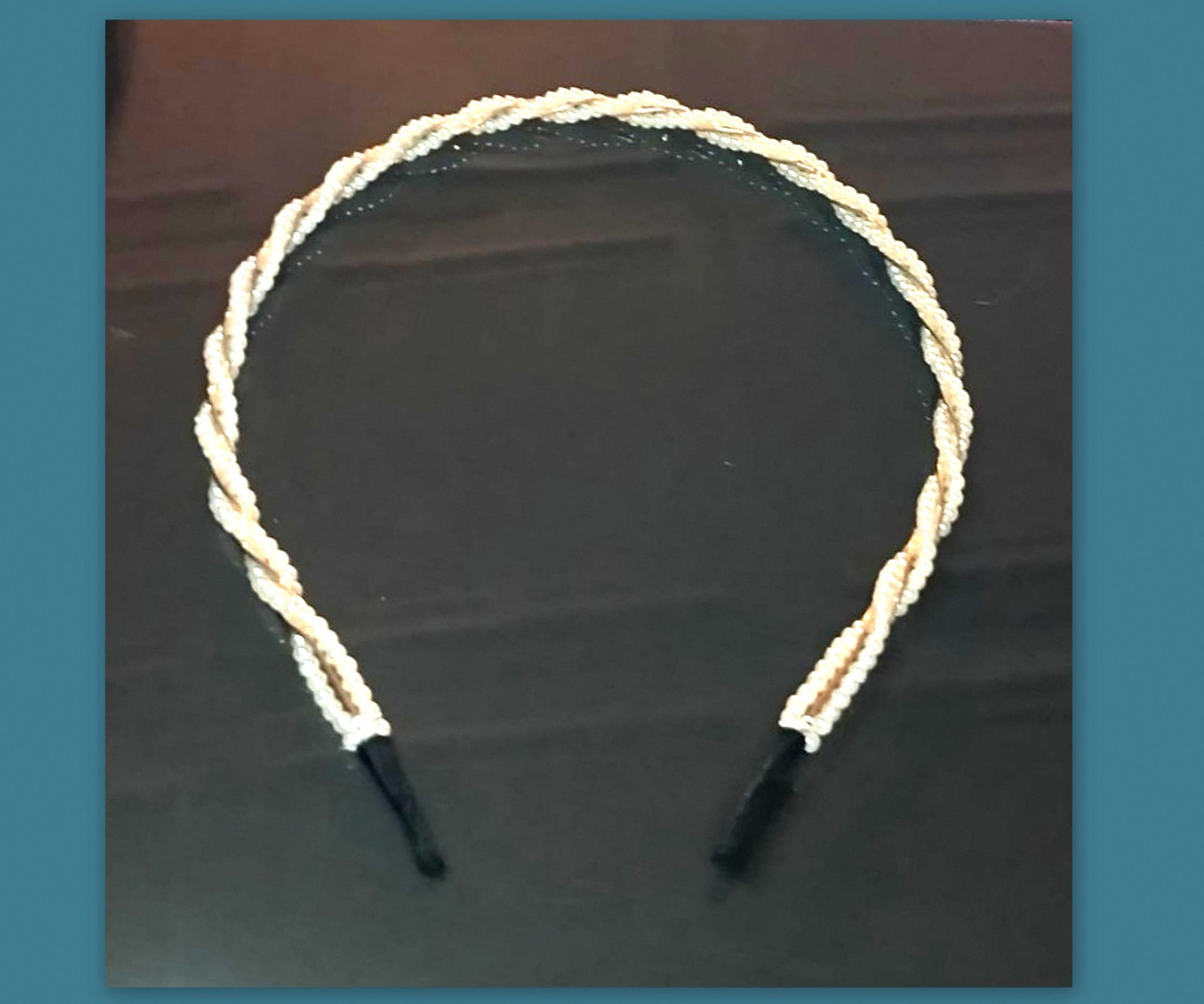 Thin Pearl Headband Beaded Elegant Gold Hair Accessory wedding flower girl gift