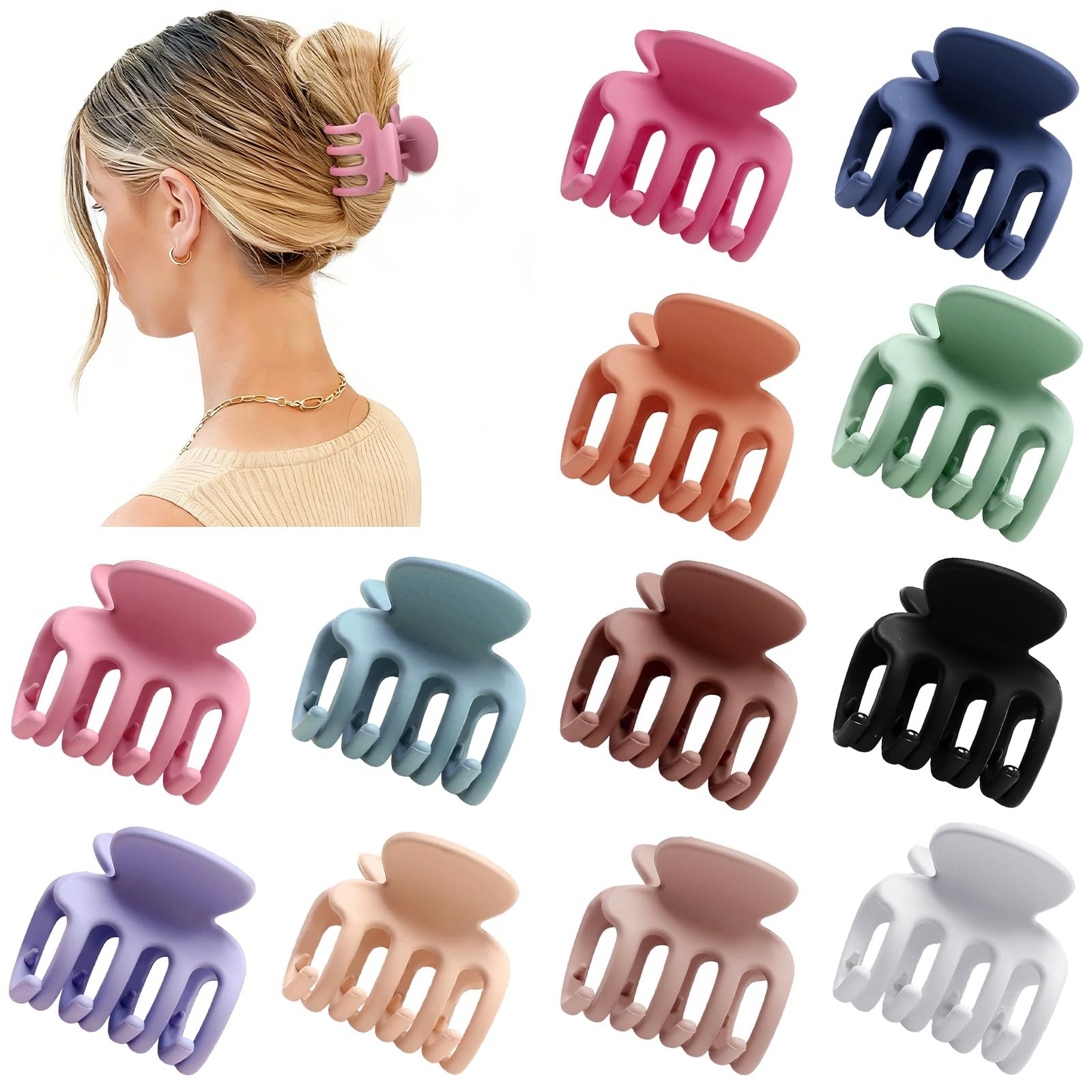 Sisiaipu 12Pcs Hair Clips for Women 1.8 Inch 12 Count (Pack of 1), Colorful