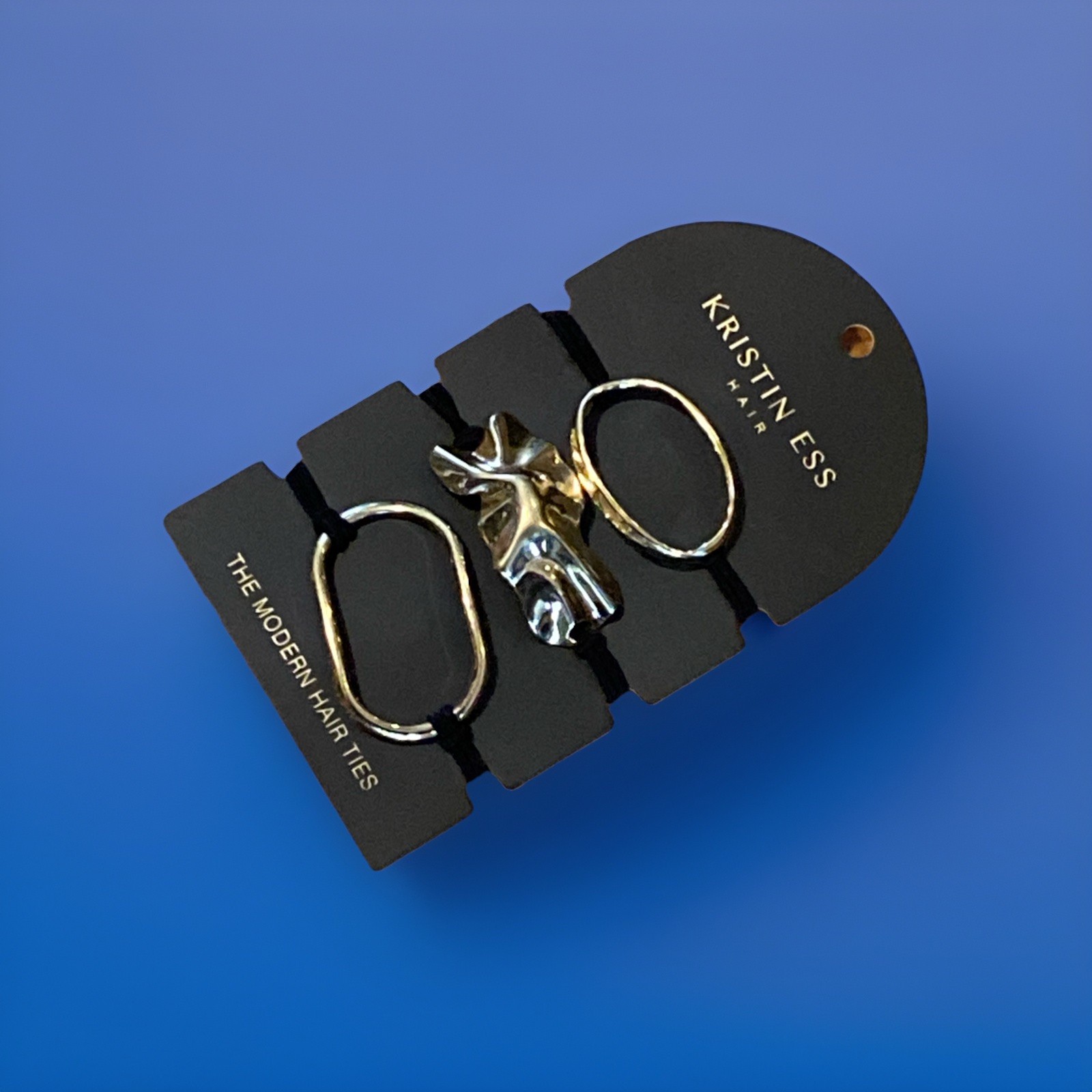 Kristin Ess Modern Hair Ties Set of 3 Piece Gold