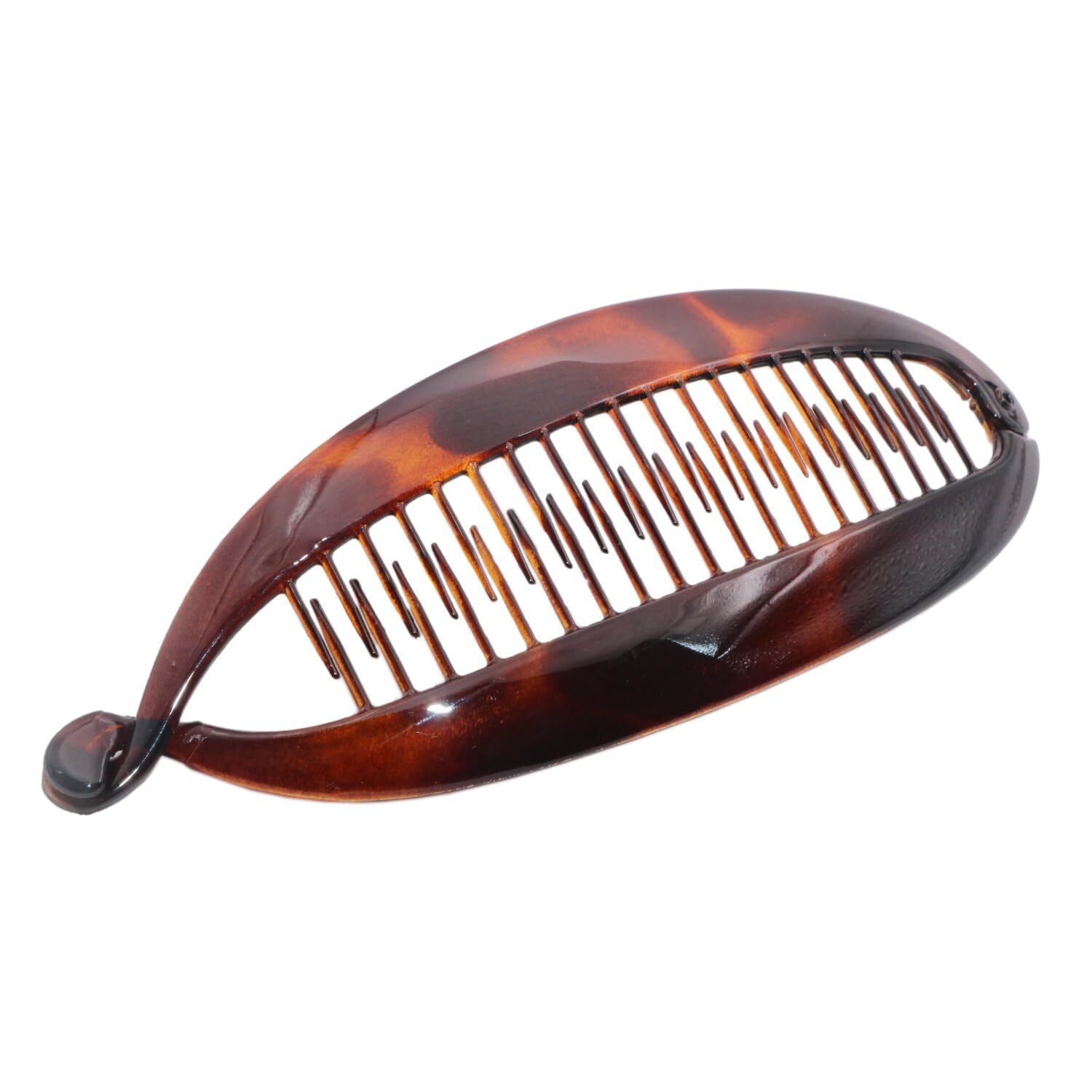 Parcelona French Narrow Large 6 1/2″ Shell Celluloid Banana Hair Clip