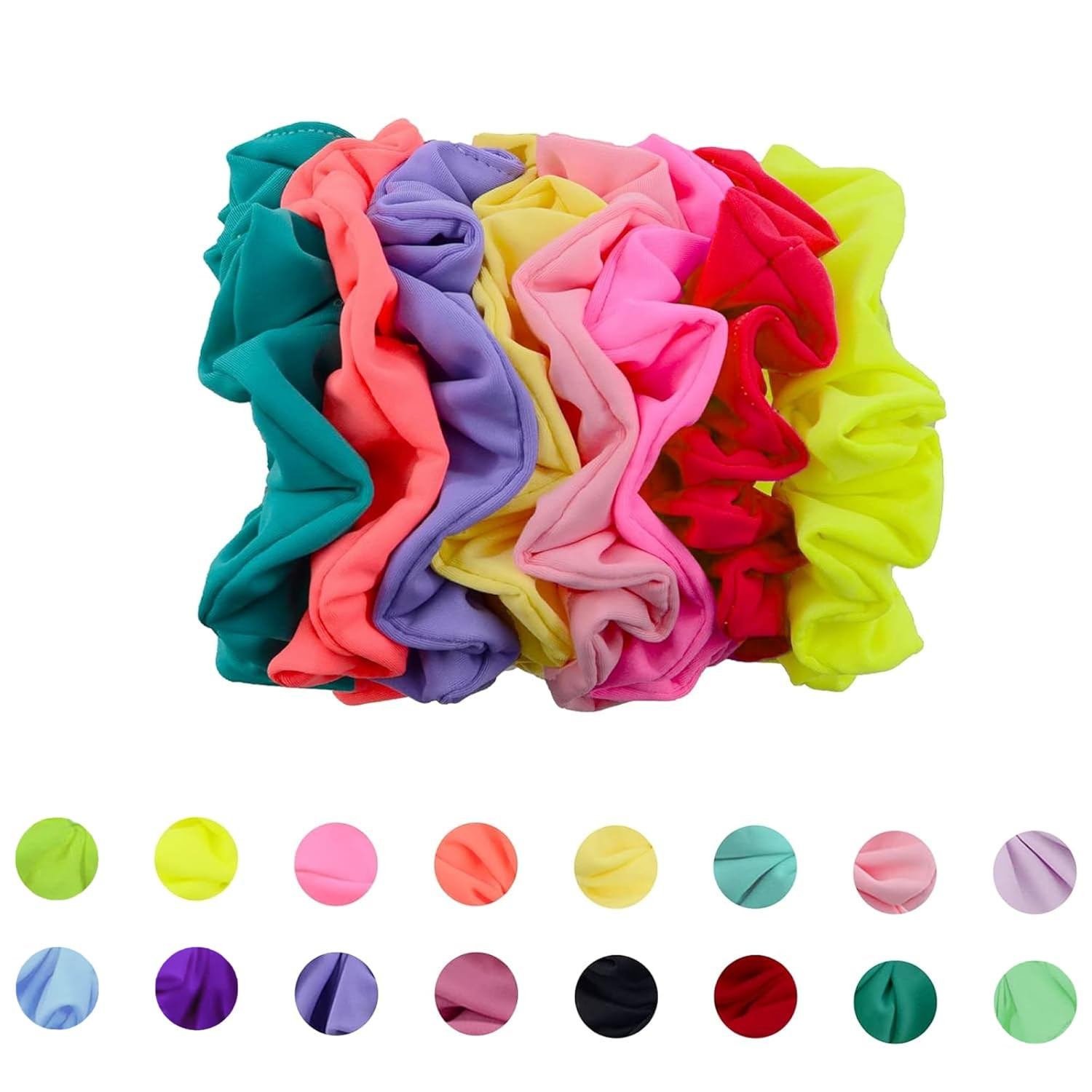 Waterproof Neon Scrunchies Gym Scrunchie – Water-resistant Hair Ties Pool scrunc