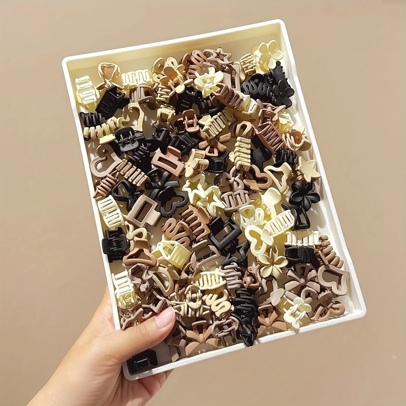 5-30PCS Beige Mini Hair Clips Cute Girls Hair Claws Mixed Pack Set