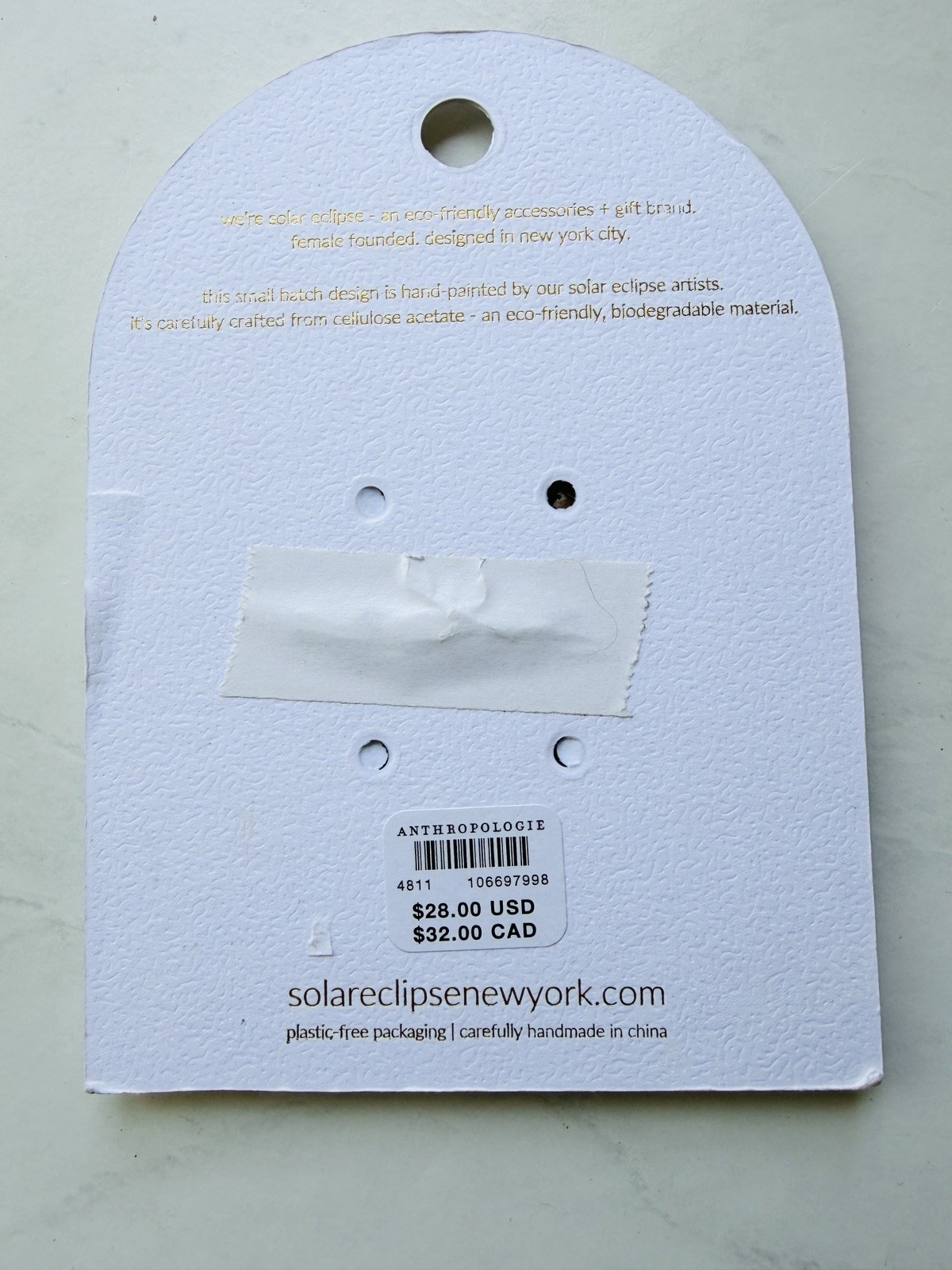 NWT Anthropologie Solar Eclipse Handpainted Pocket Comb Bow Puppy