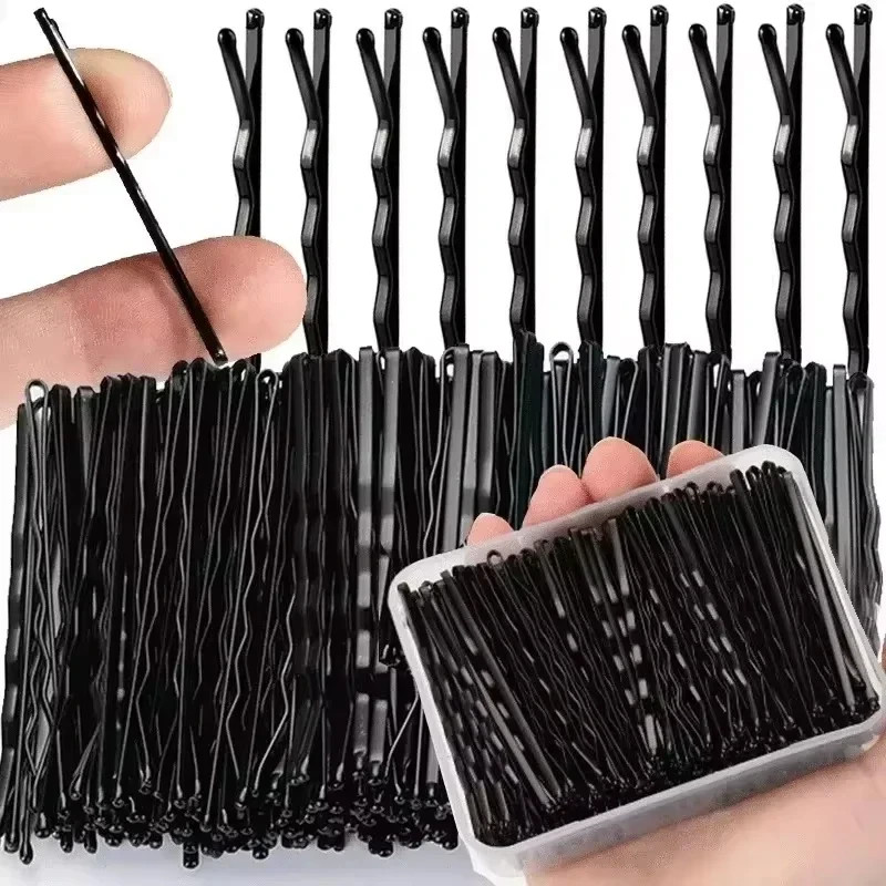 Black U Shape Hair Pins Hair Clip Bobby Pins Curly Wavy Hair Styling Accessories