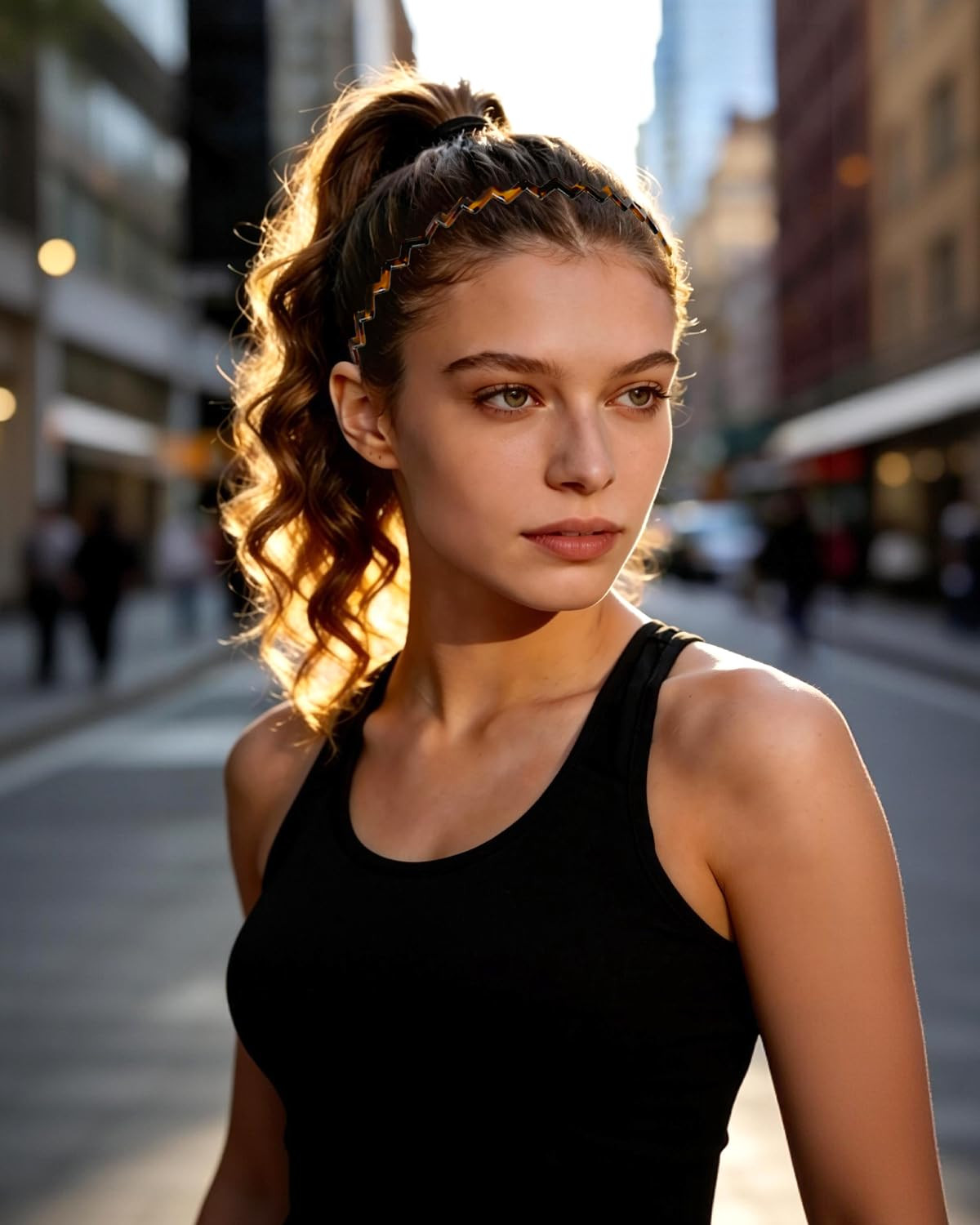 Zig Zag Headbands for Women, Non-Slip Comb Headband Slick-Back Fashion Accessori