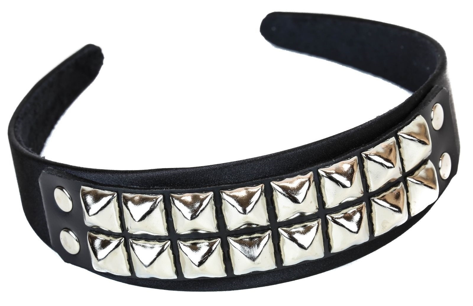Studded Leather Headband Costume Halloween Headpiece Goth Style Silver