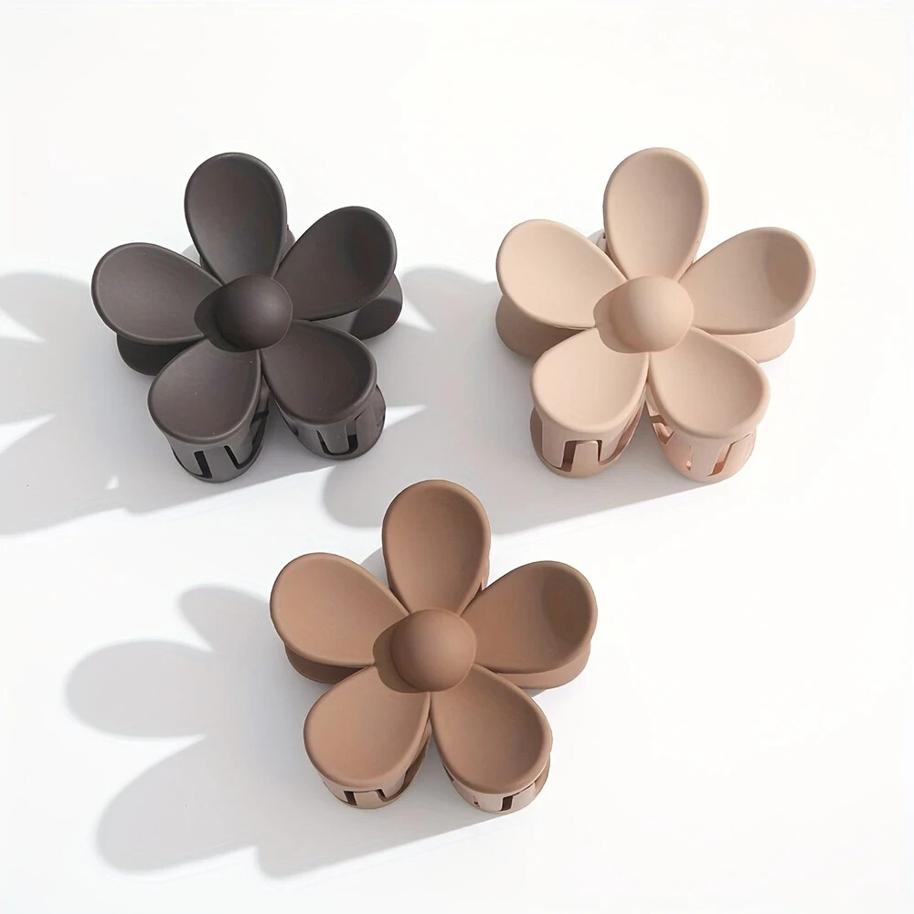Set of 3 Designer Flower Hair Clips Claws NEW