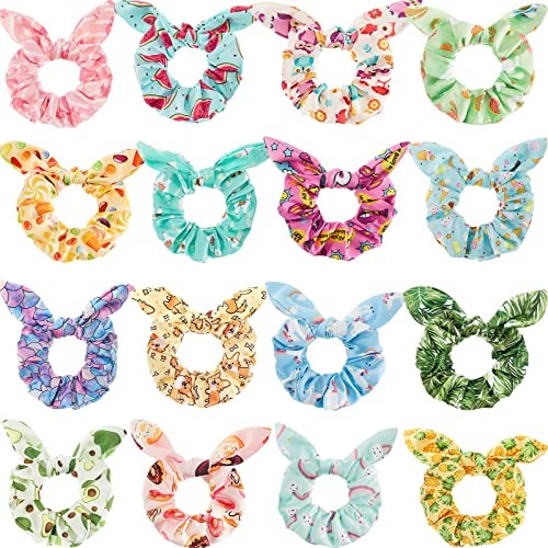 16 Pieces Cute Hair Scrunchies Kawaii Colorful Cute Unicorn Rainbow Cute Style