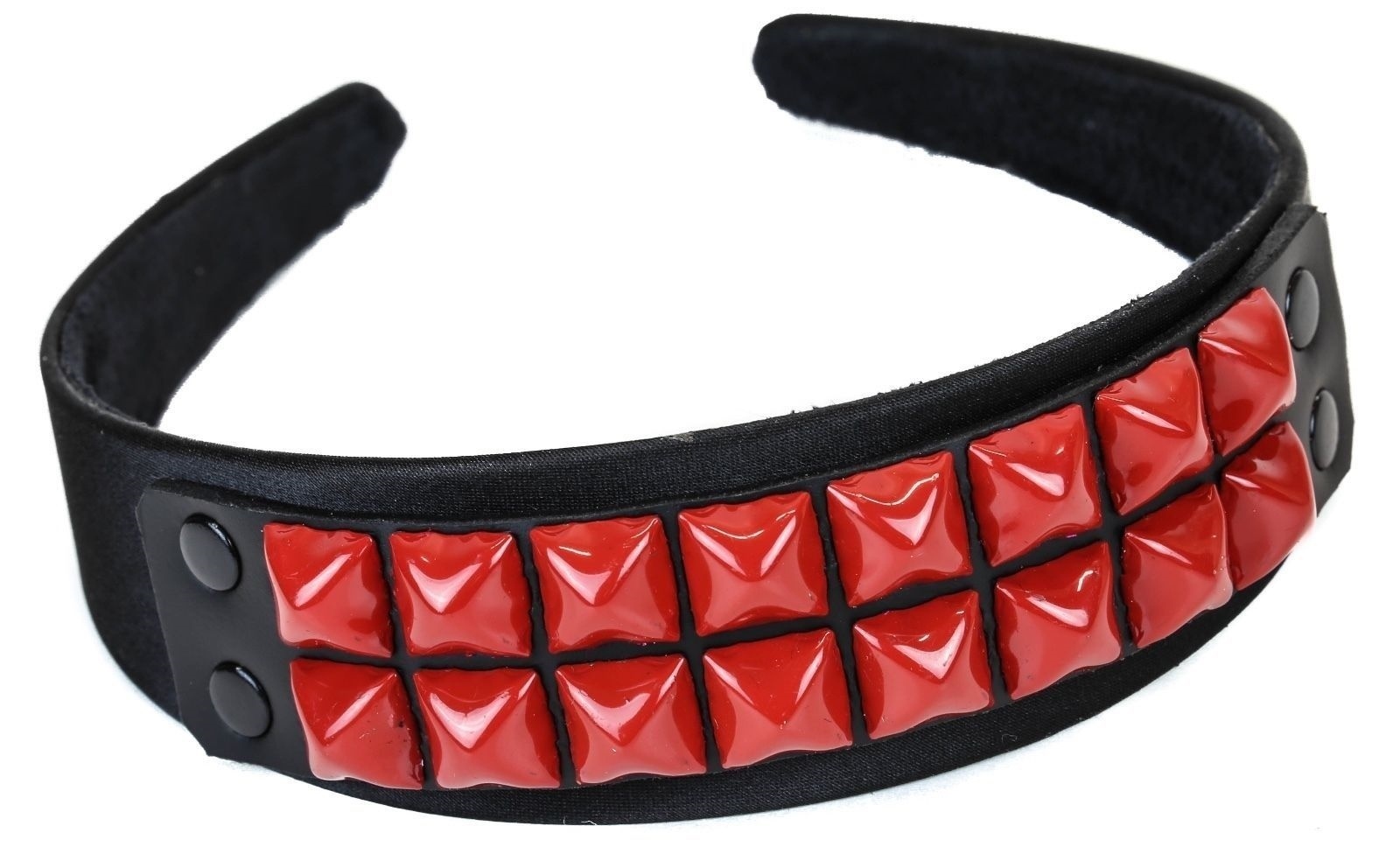 Studded Leather Headband Costume Halloween Headpiece Goth Style Red