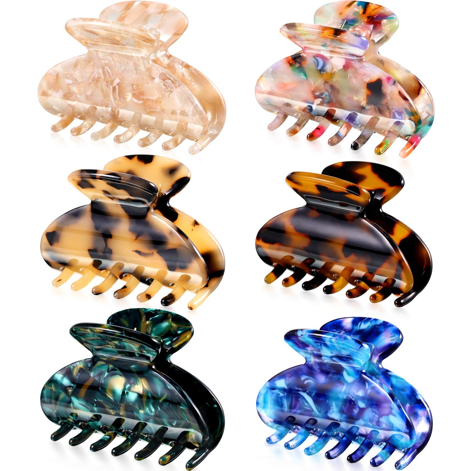 6 Pieces Tortoise Shell Hair 6 Count (Pack of 1), Assorted,Tortoise