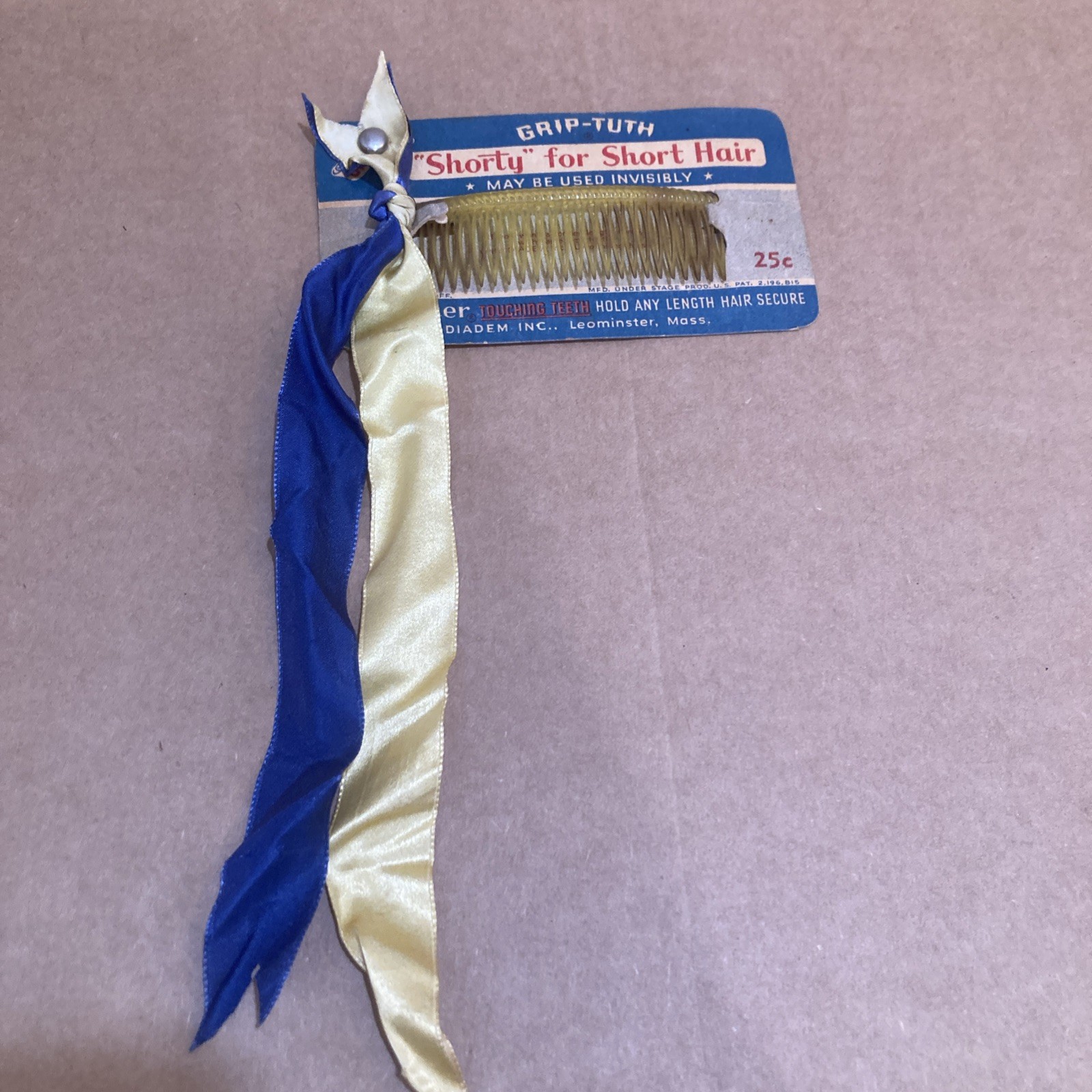 Grip-Tuth® Side Hair Comb “Shorty For Short Hair” in USA NOS – Style 125