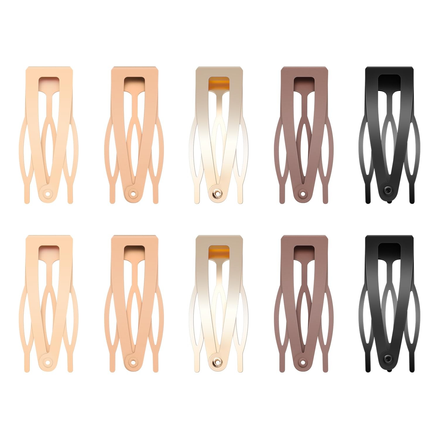 10 Pcs Double Grip 10 Count (Pack of 1), Black, Brown, Beige, Khaki, Gold