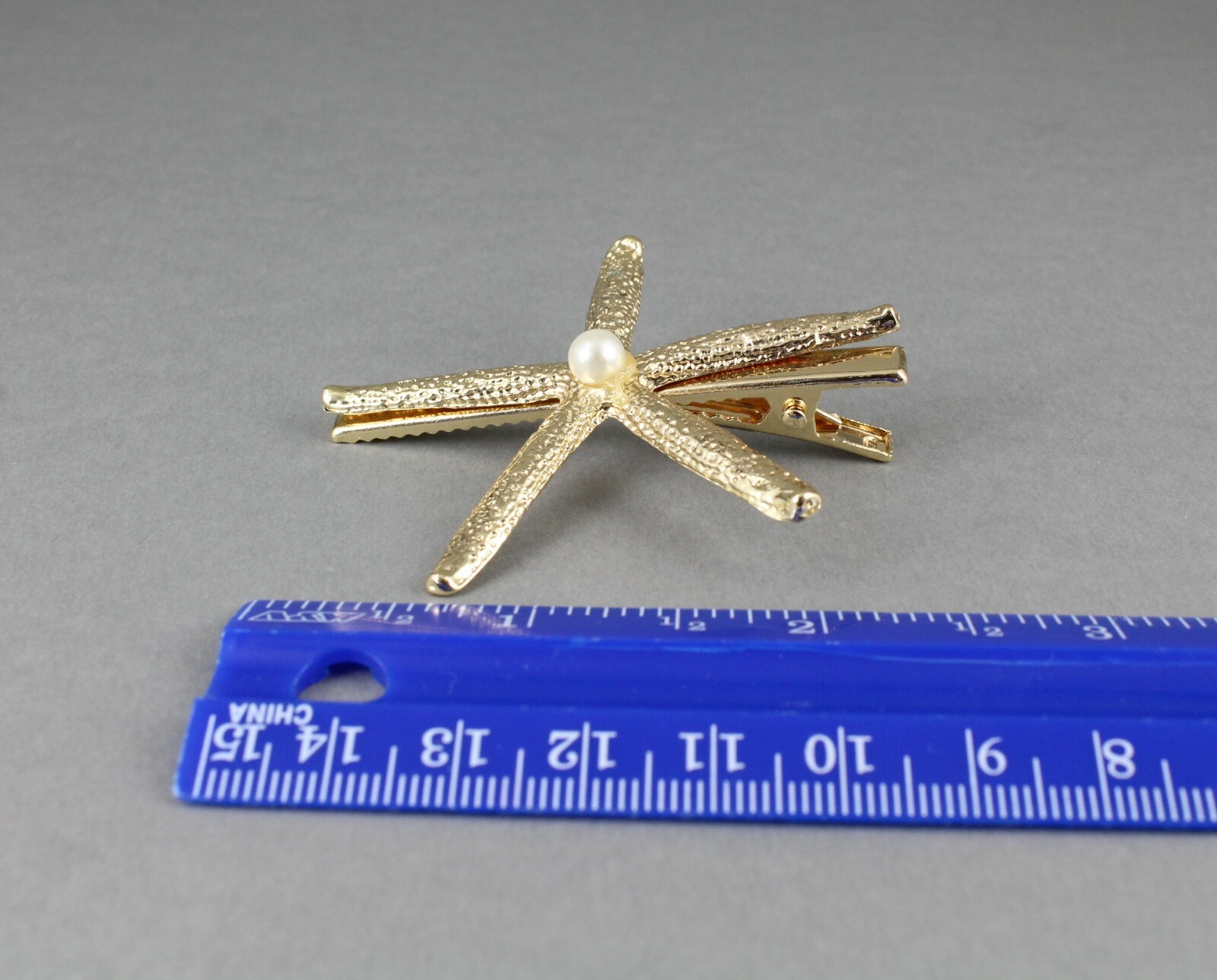 Gold Starfish barrette metal hair clip barrette star fish hair clip clamp