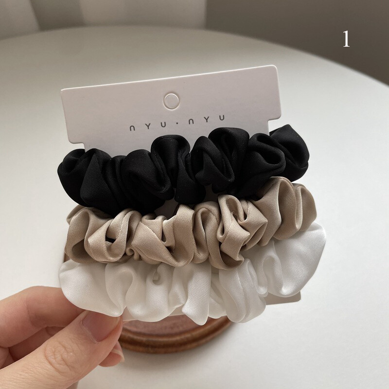 3pcs/Set Satin Silk Scrunchies Hair Bands Scrunchy Ropes Ties Ponytail Holder