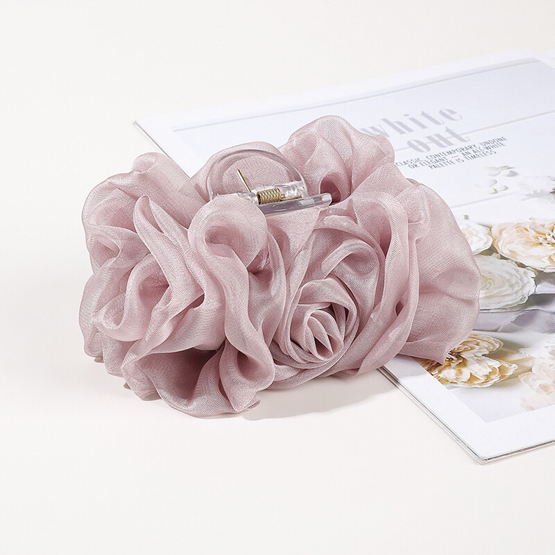 Spacious Chiffon Flower Bow Hair Claw Clip Hairgrip Hair Clamp Jaw Barrettes