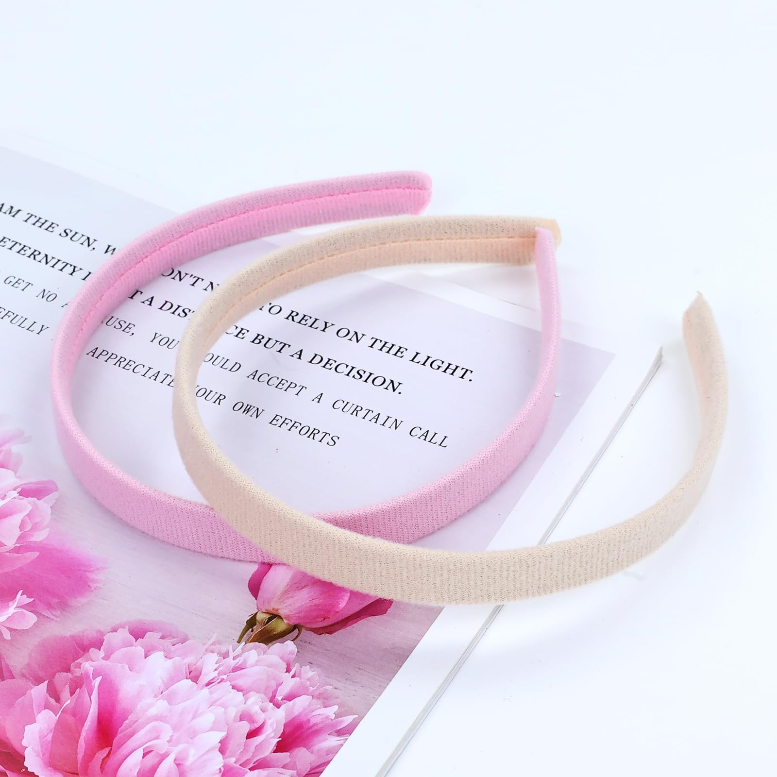 20 Pieces Width 1.5cm/0.6″ Solid Cloth Covered Blank Plain Plastic Headbands …