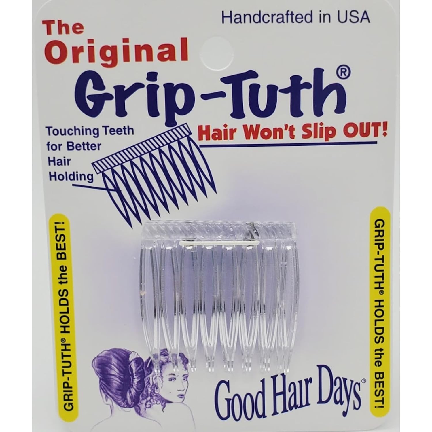Grip-Tuth Combs – Set Of 2 Hair Side Combs – Hair Combs For All Types Of Hair