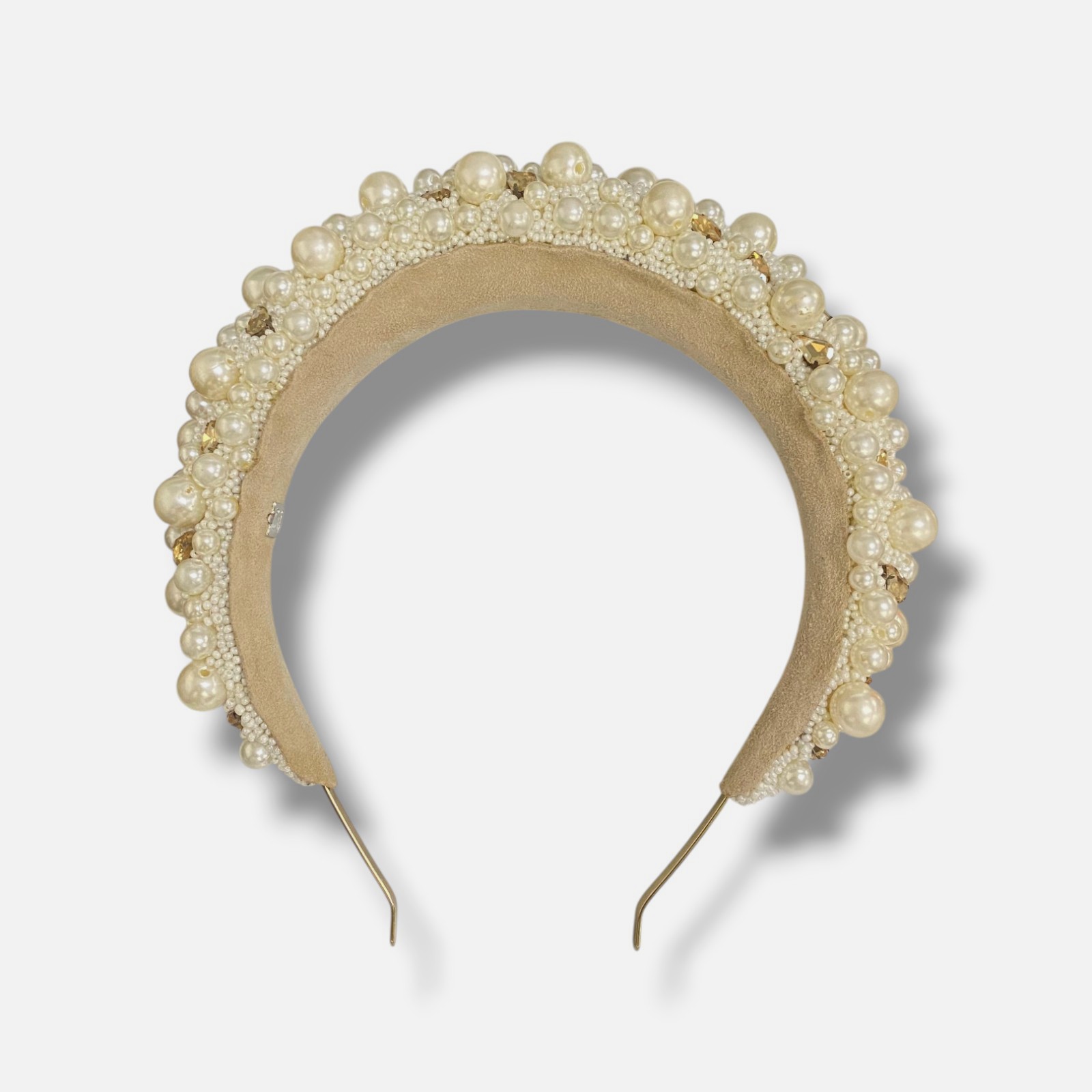 Deepa Gurnani Women’s White Lux Faux Pearl-Embellished Padded Headband One Size
