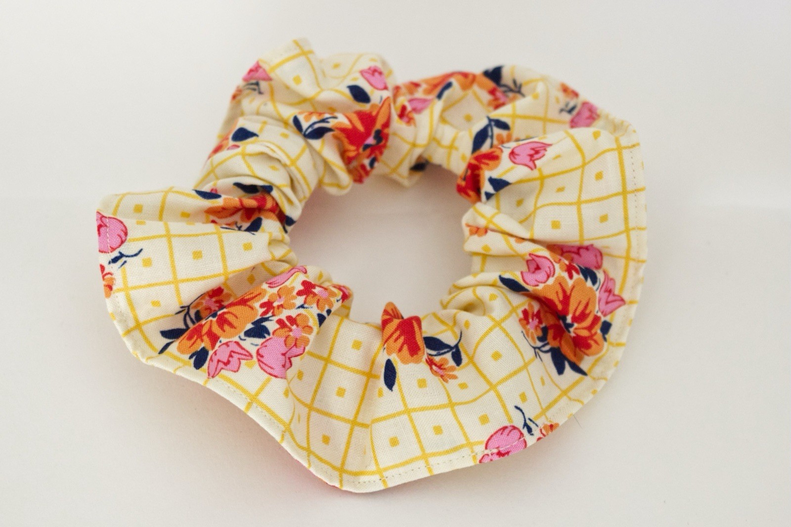 Handmade Large Slim Scrunchie Set (Ditsy Denim)