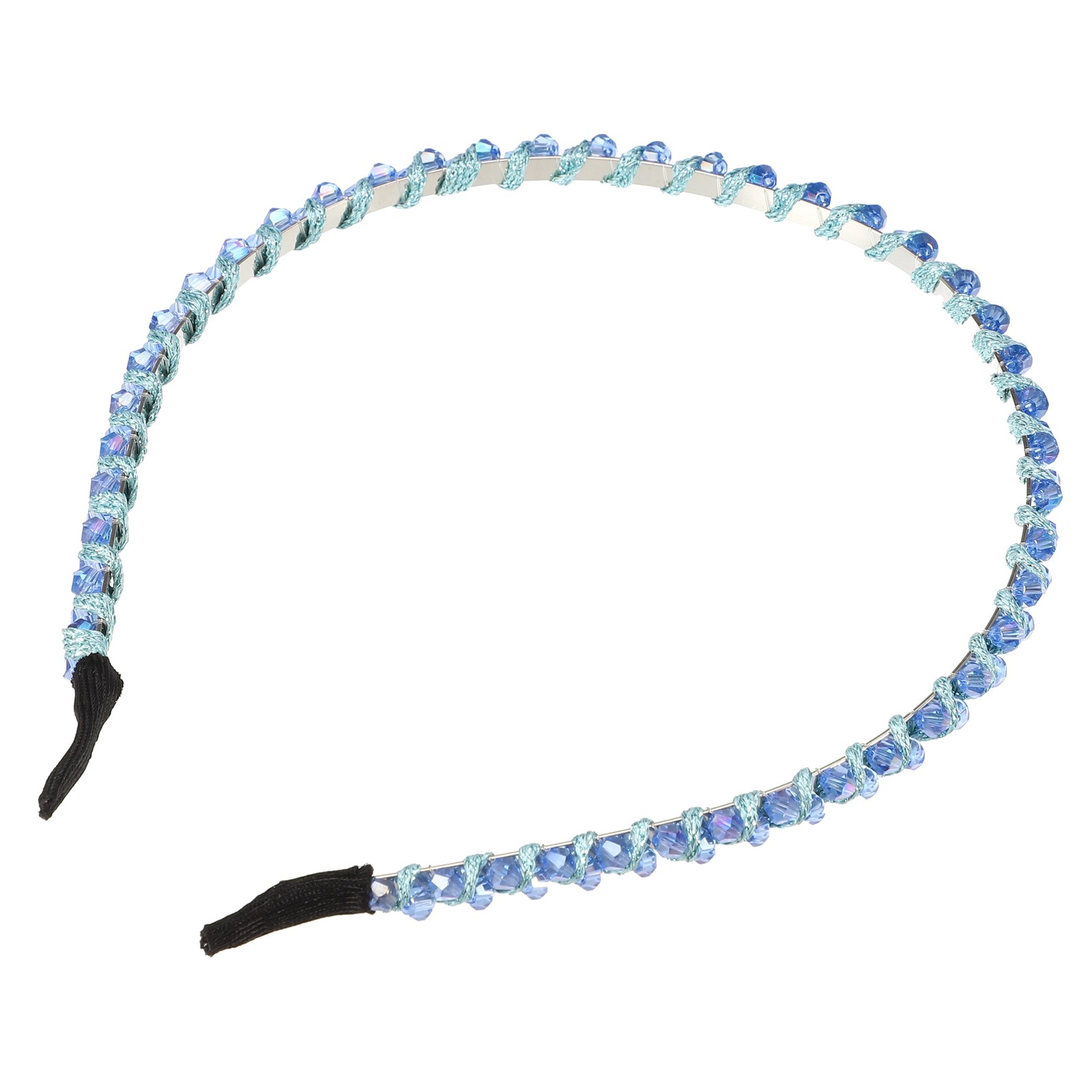 Pieces of 1 Rhinestone Hair Hoop Headband Hairband for Women 0.24 In Wide Blue