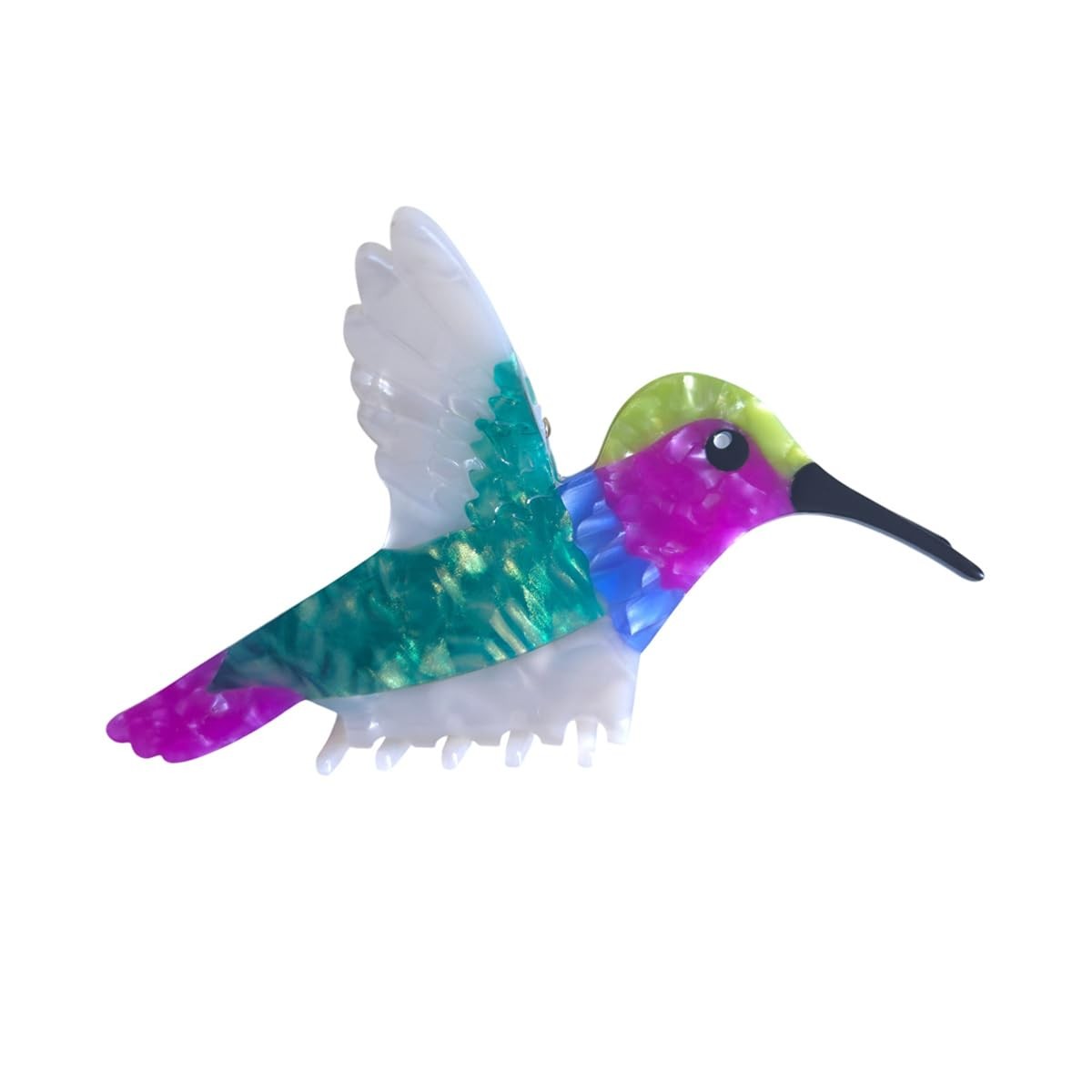 Cute Hummingbird Hair Clips,Funny Acetate Bird 1 Count (Pack of 1), Green