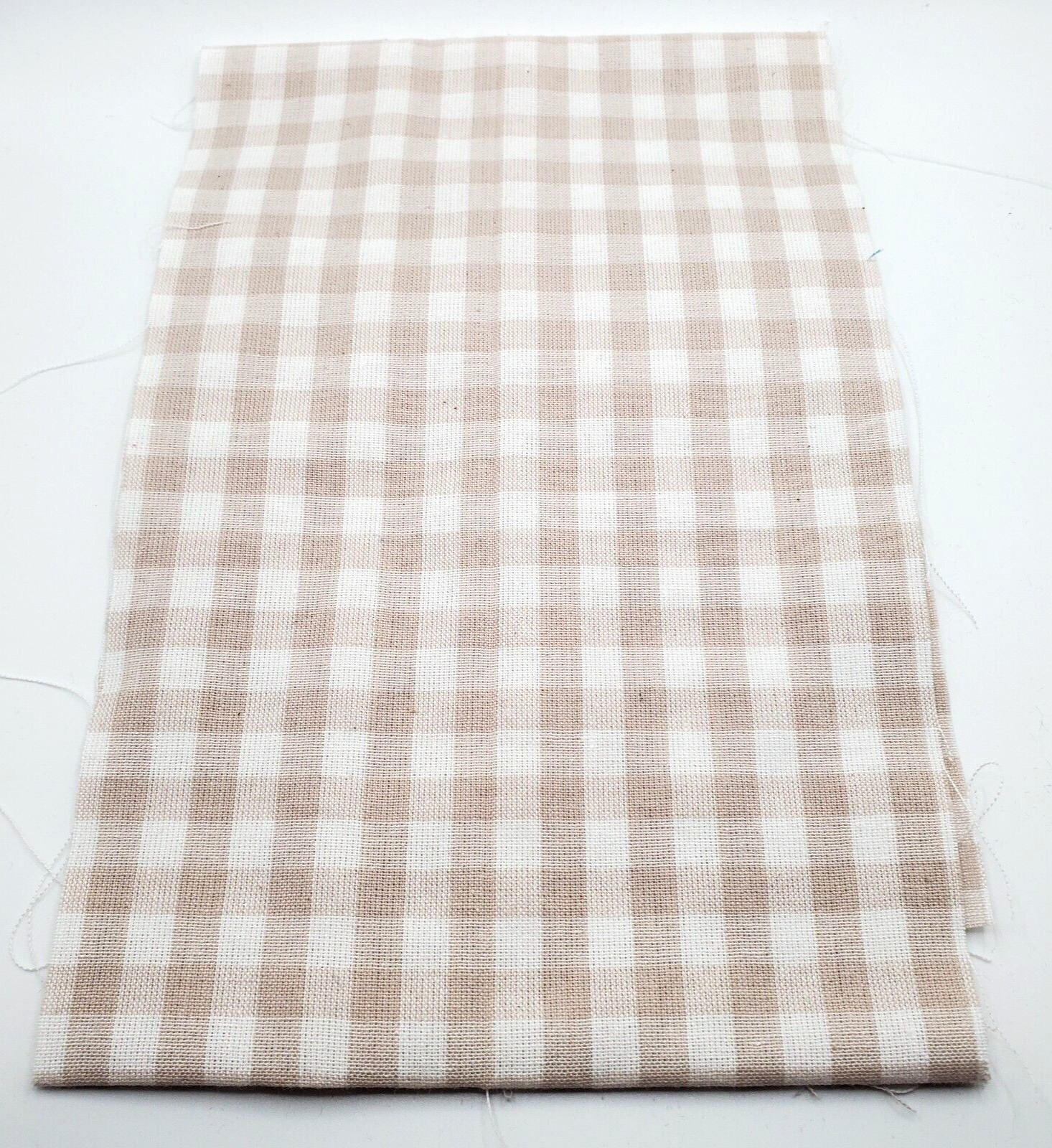 Handmade Women’s Scrunchies size XL Light Tan Cotton Fabric Checkered Print New