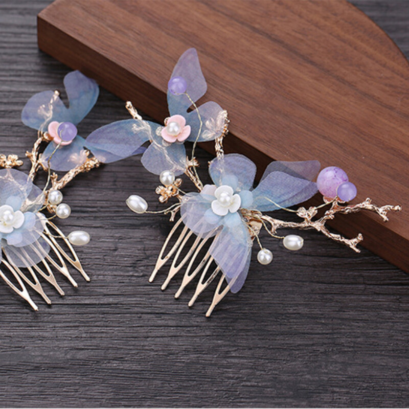 Handmade Chinese Hairpin Set Hair Comb Hair Stick Earring Hanfu Accessory Decor