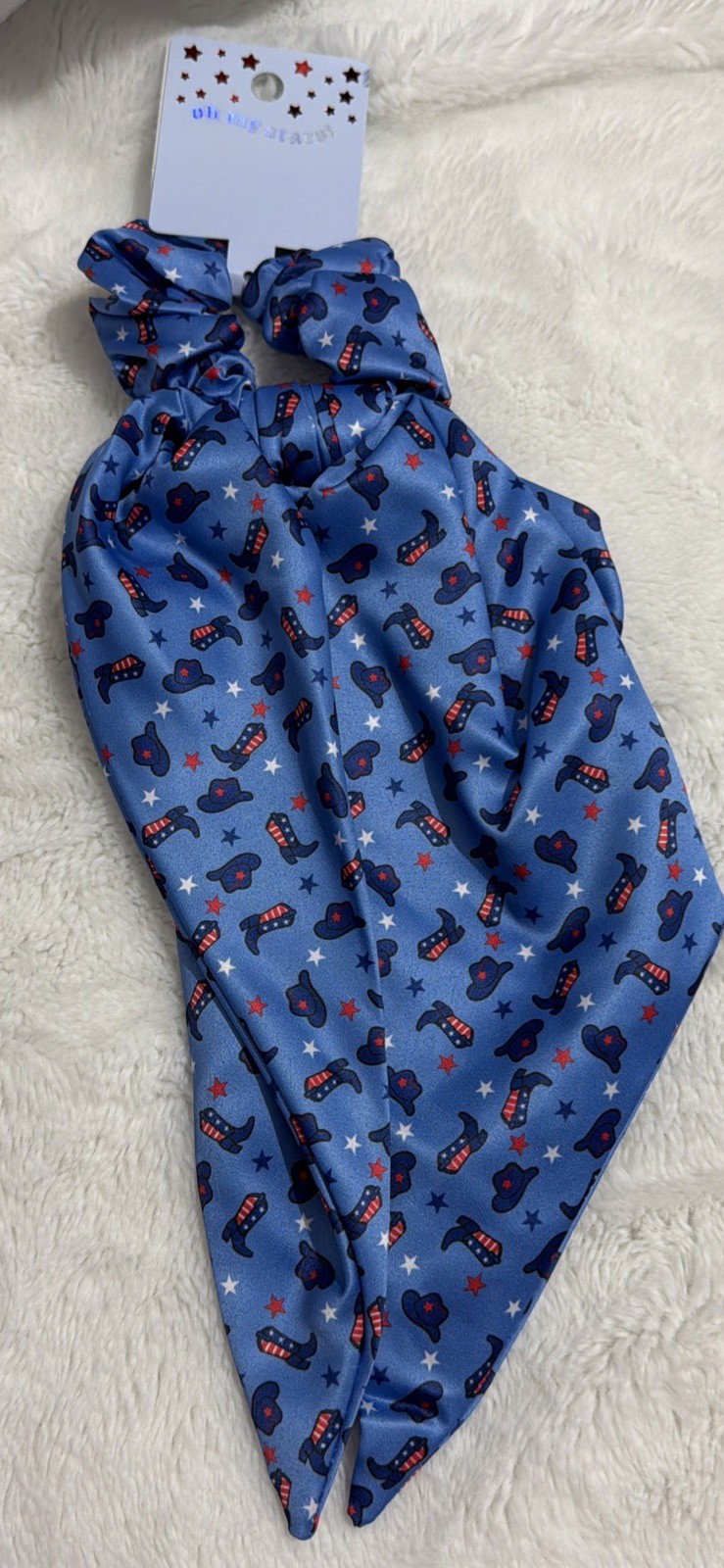 Oh My Stars Twister With Tails Hair Scrunchie, Cowboy Hat & Boots, NWT