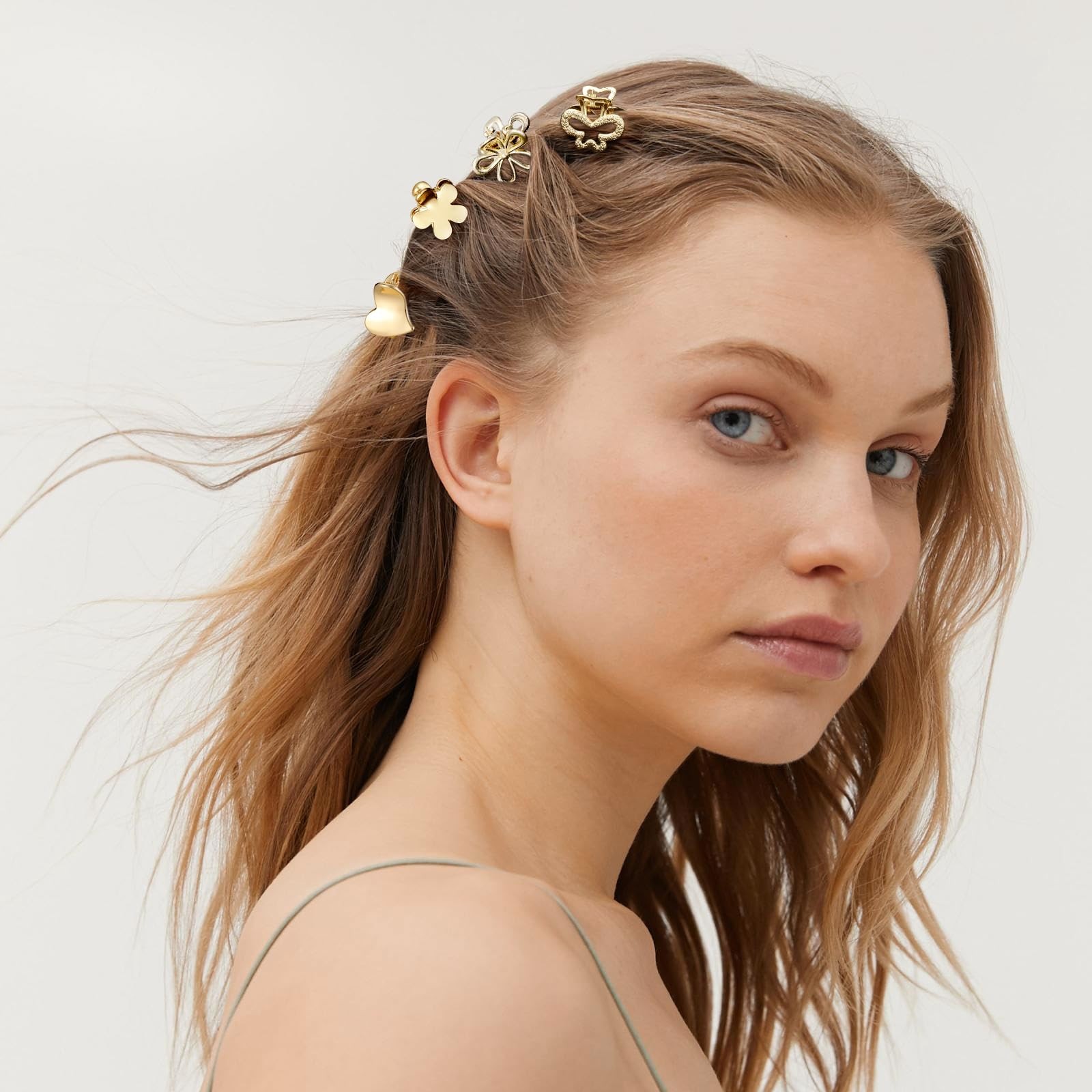 CWJCYTNSN Small Metal Hair Clips, Gold Mini 2 Count (Pack of 20), Gold-40