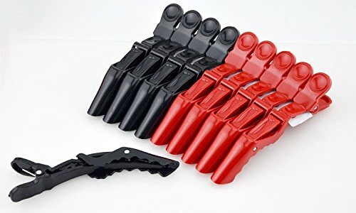 10 Pcs Black Plastic Alligator Hair Clips, Professional Crocodile For Styling