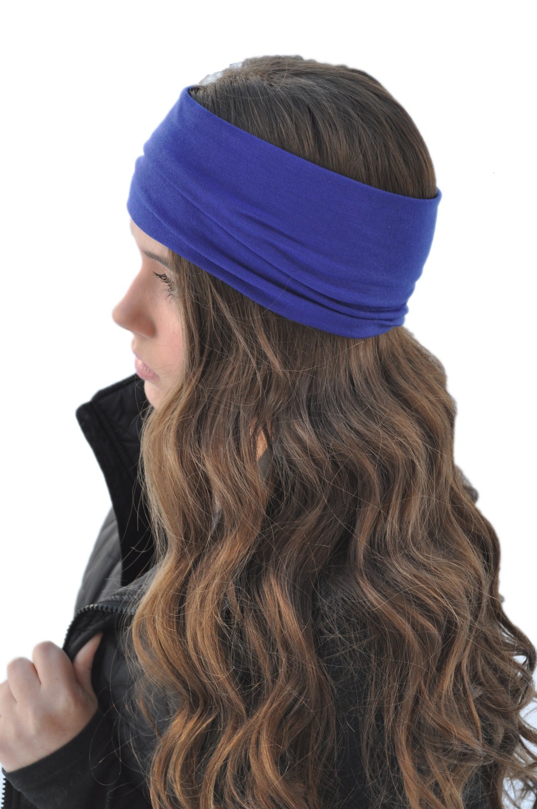 Womens Wide Headband 3 For $14.95 Stretch Girls Hair Black Gray Pink Purple