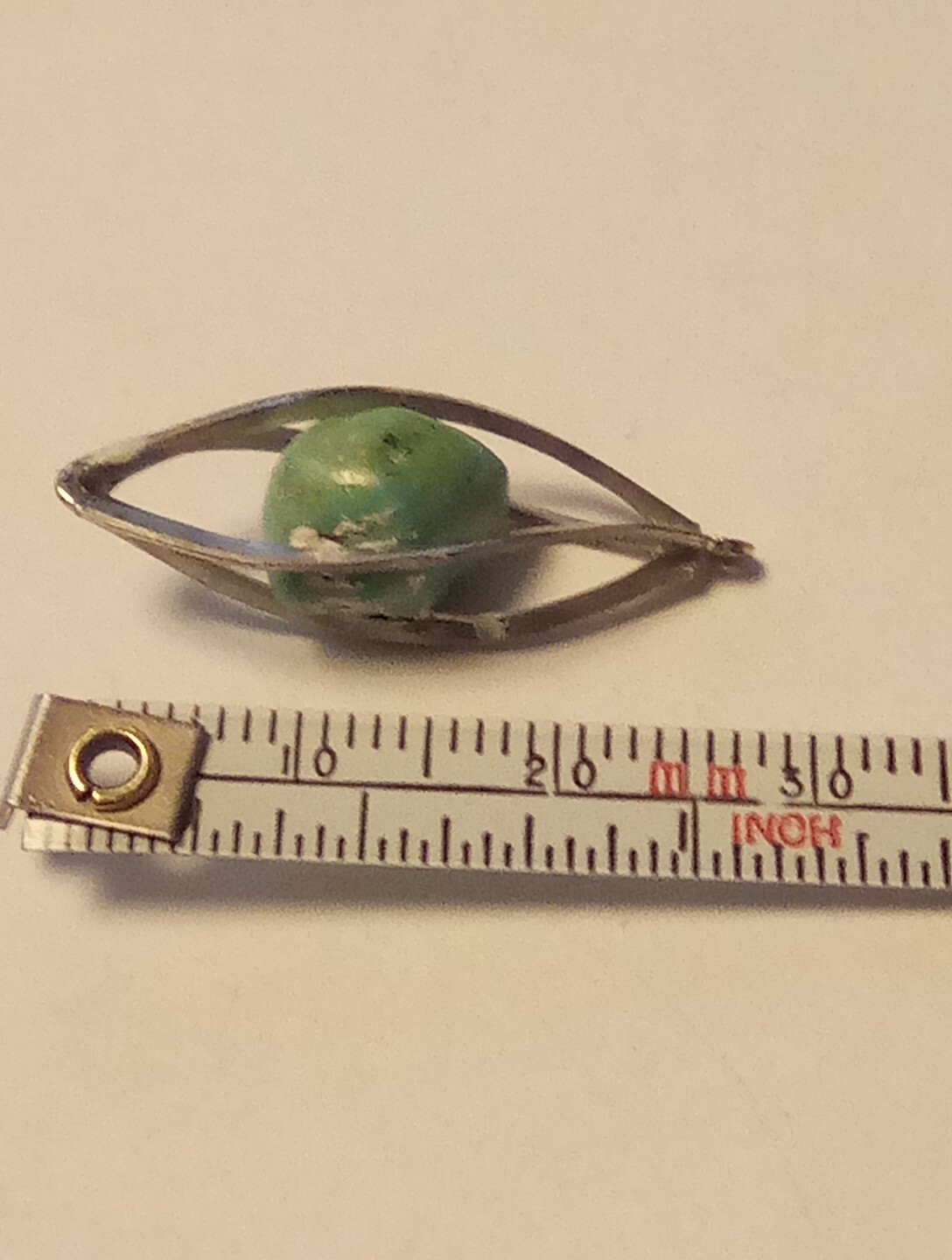 VINTAGE INDIAN MADE TURQUOISE PENDANT & SILVER GREAT FOR ANY COLLECTION!
